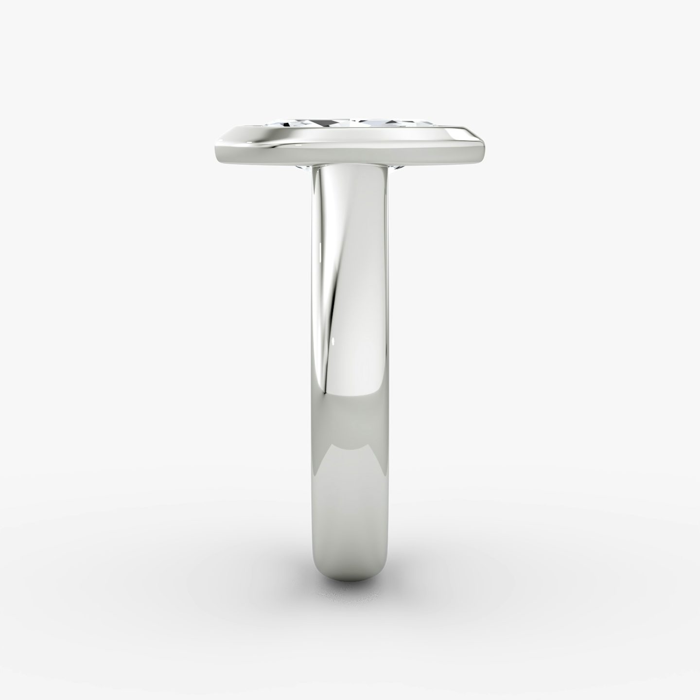 The Sculpture Bezel | Marquise | 18k | White Gold | bandAccent: Plain | diamondOrientation: vertical | caratWeight: other