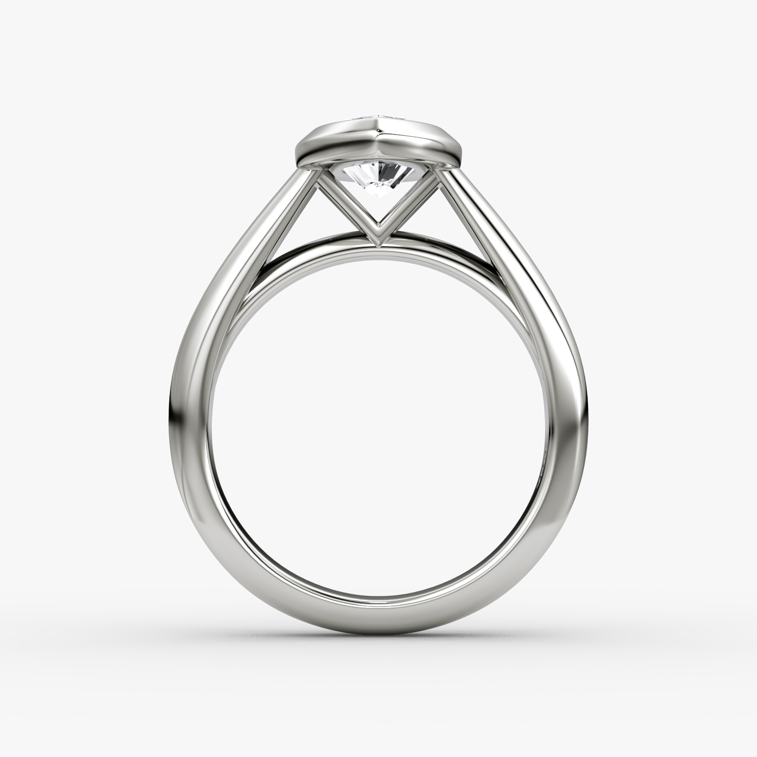 Anillo de compromiso Sculpture Bezel | Marquise | 18k | Oro blanco | bandAccent: Simple | diamondOrientation: vertical | caratWeight: other