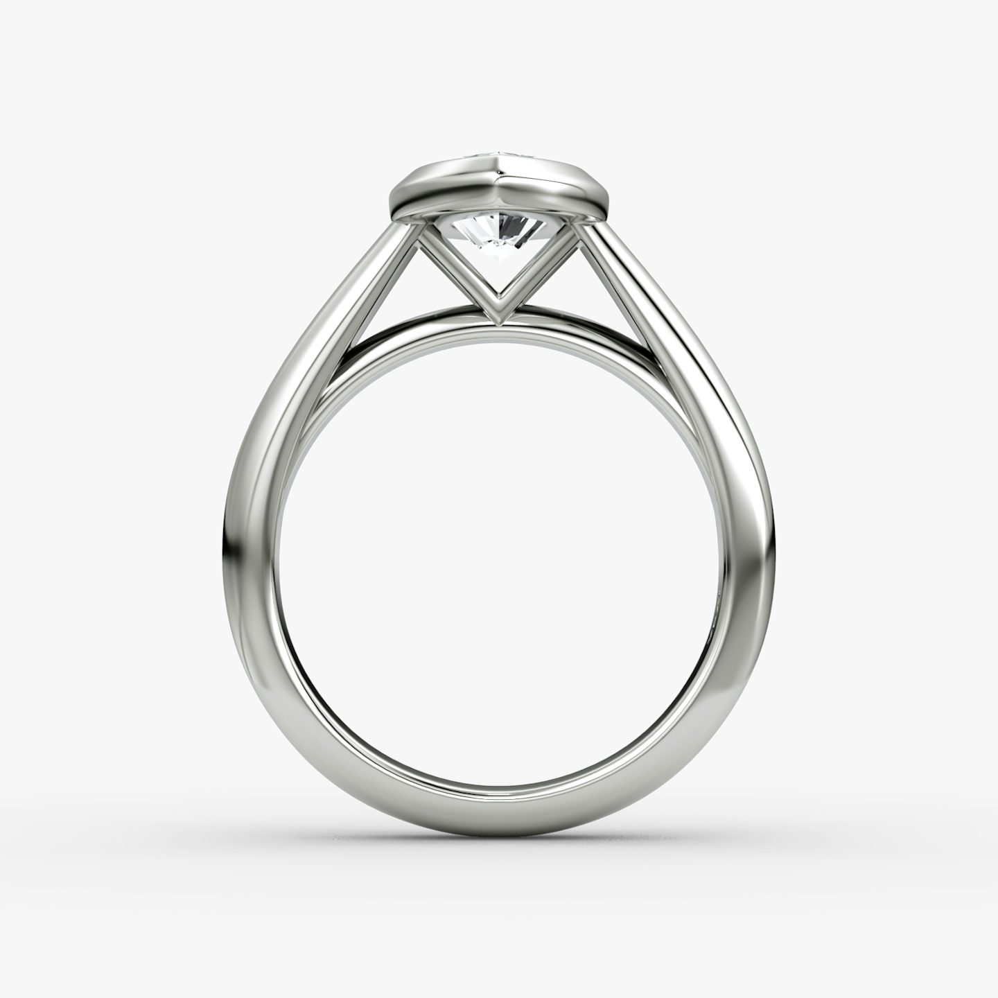 The Sculpture Bezel | Marquise | 18k | White Gold | bandAccent: Plain | diamondOrientation: vertical | caratWeight: other