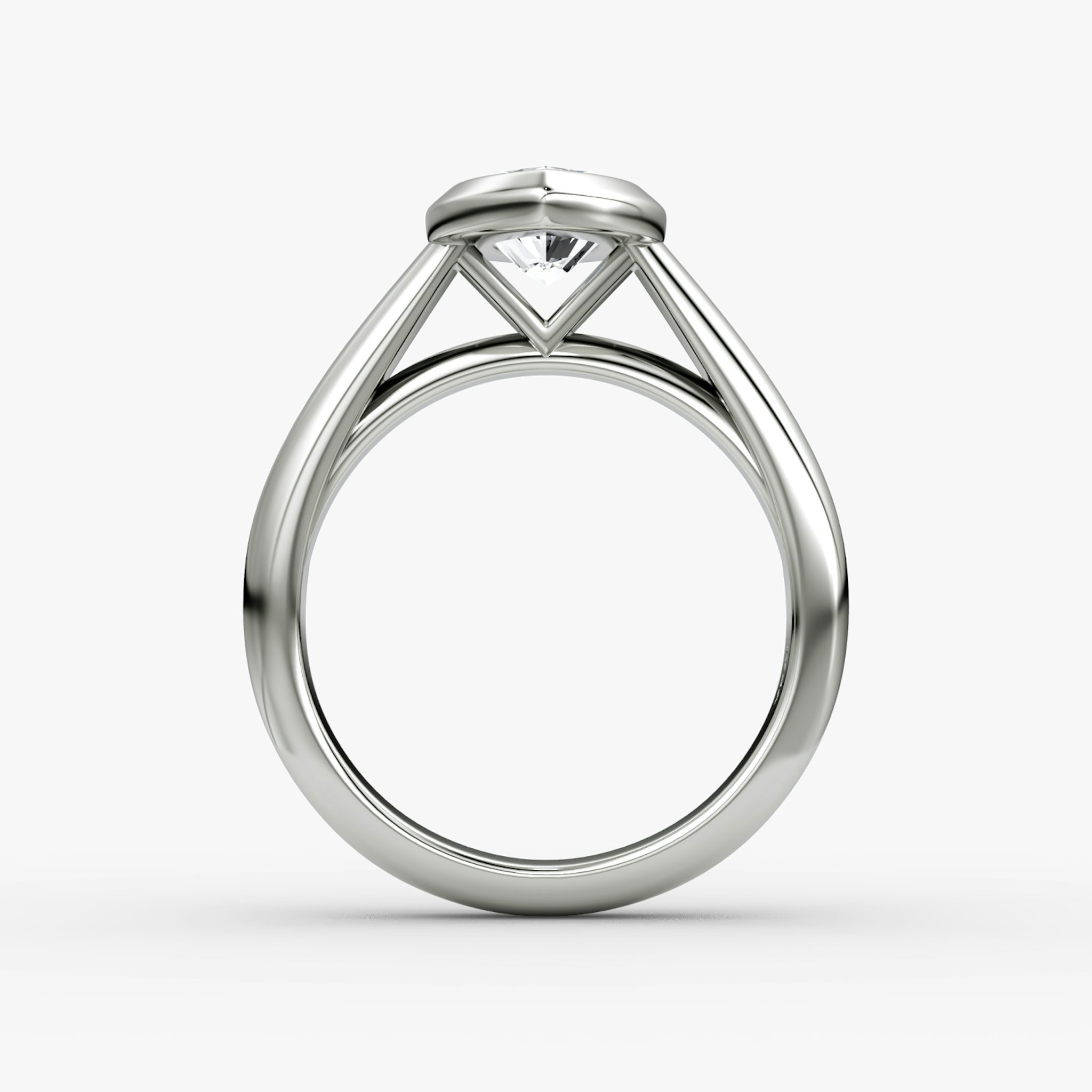 The Sculpture Bezel | Marquise | 18k | White Gold | bandAccent: Plain | diamondOrientation: vertical | caratWeight: other