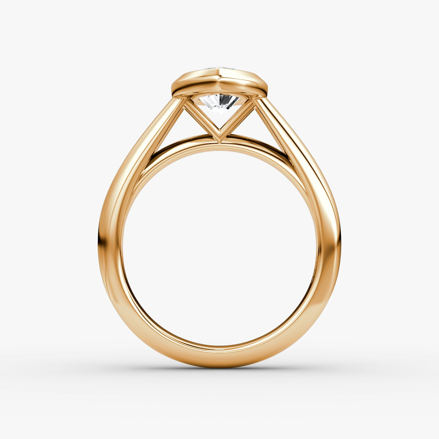 The Sculpture Bezel | Marquise | 14k | Rose Gold | bandAccent: Plain | diamondOrientation: vertical | caratWeight: other
