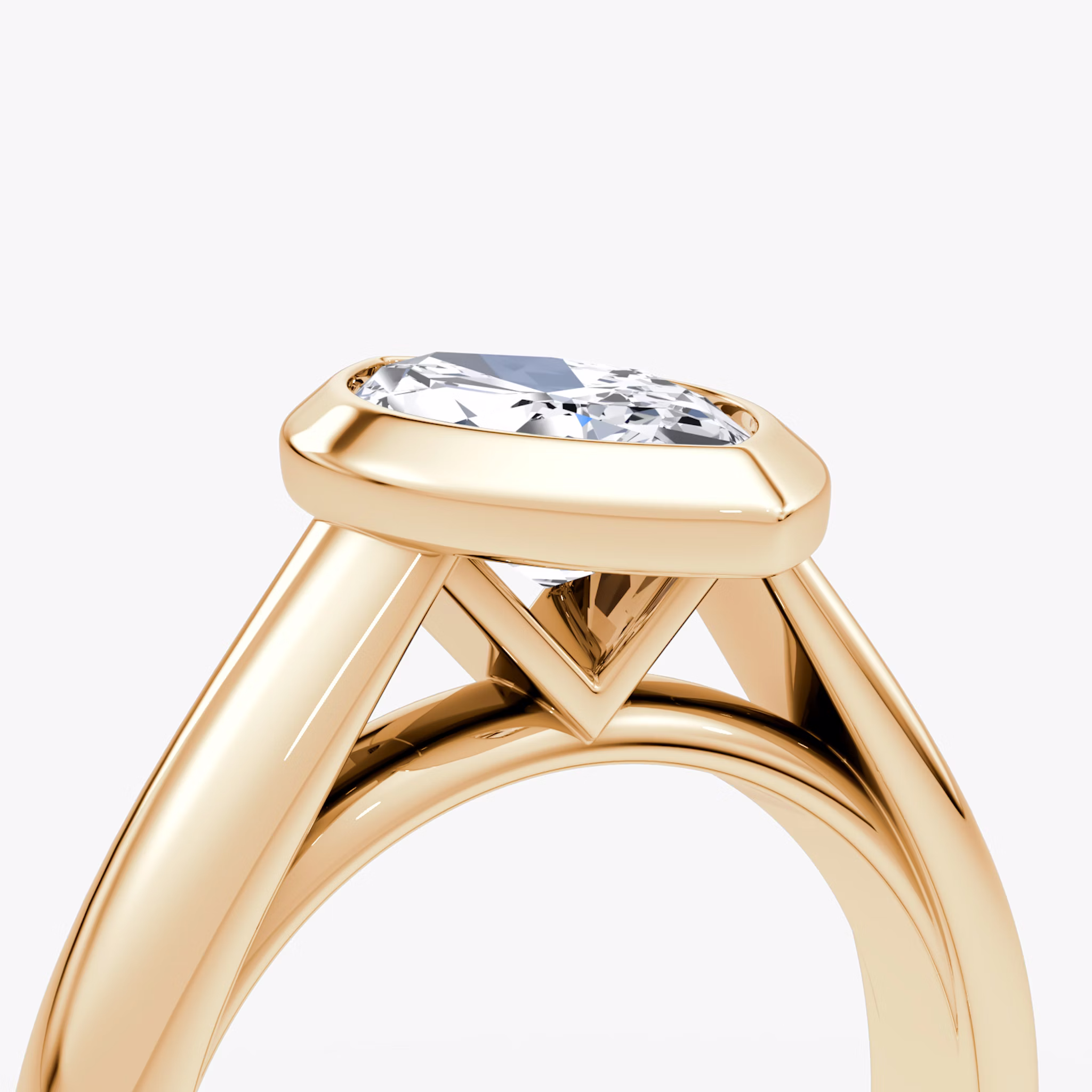 The Sculpture Bezel | Marquise | 14k | Rose Gold | bandAccent: Plain | diamondOrientation: vertical | caratWeight: other