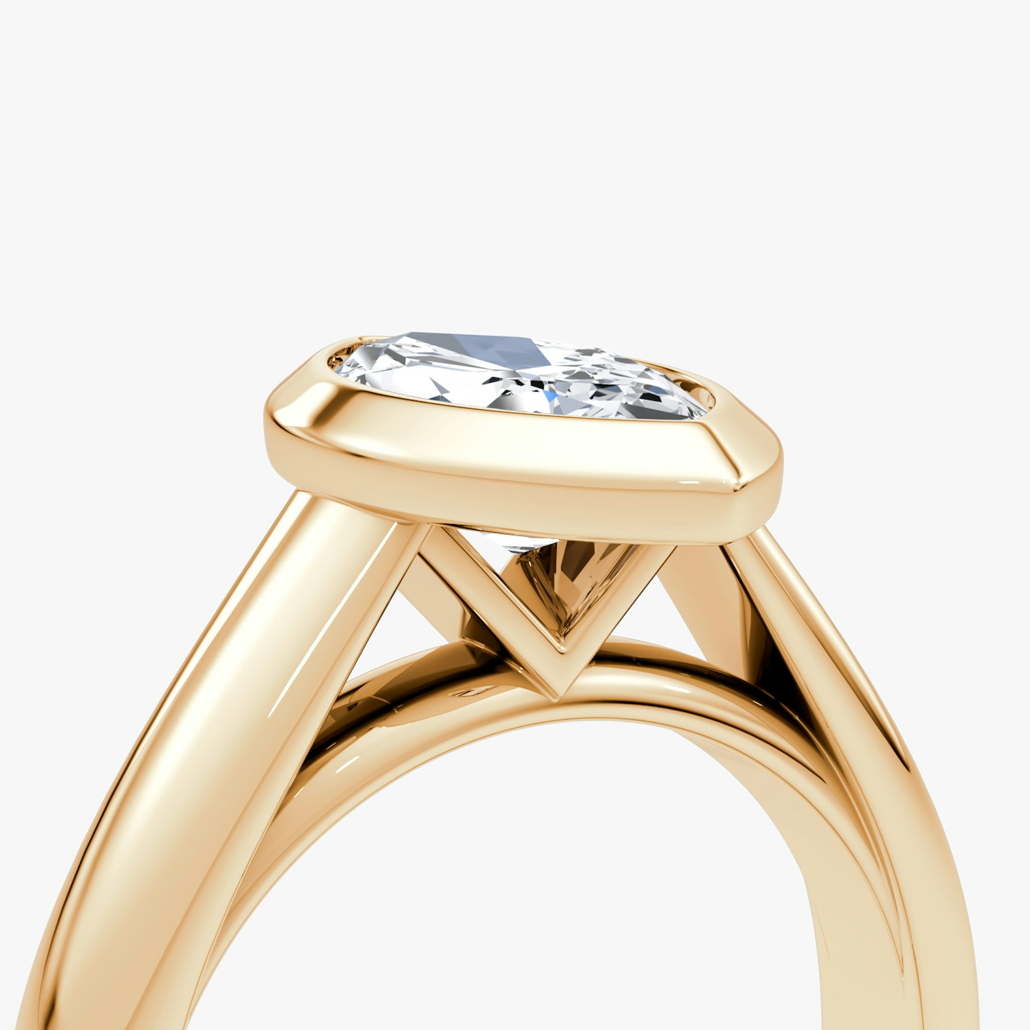 The Sculpture Bezel | Marquise | 14k | Rose Gold | bandAccent: Plain | diamondOrientation: vertical | caratWeight: other