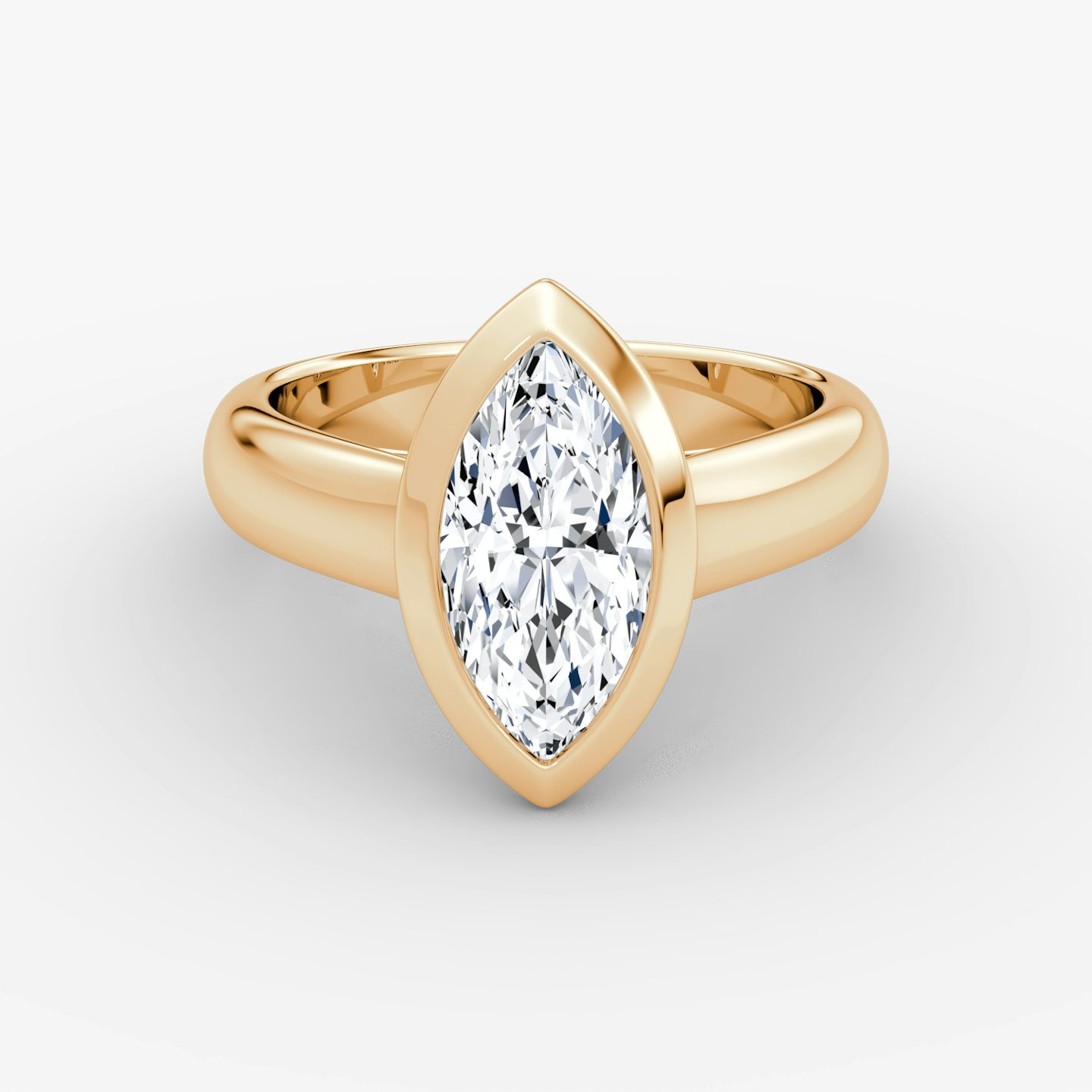 The Sculpture Bezel | Marquise | 14k | Rose Gold | bandAccent: Plain | diamondOrientation: vertical | caratWeight: other