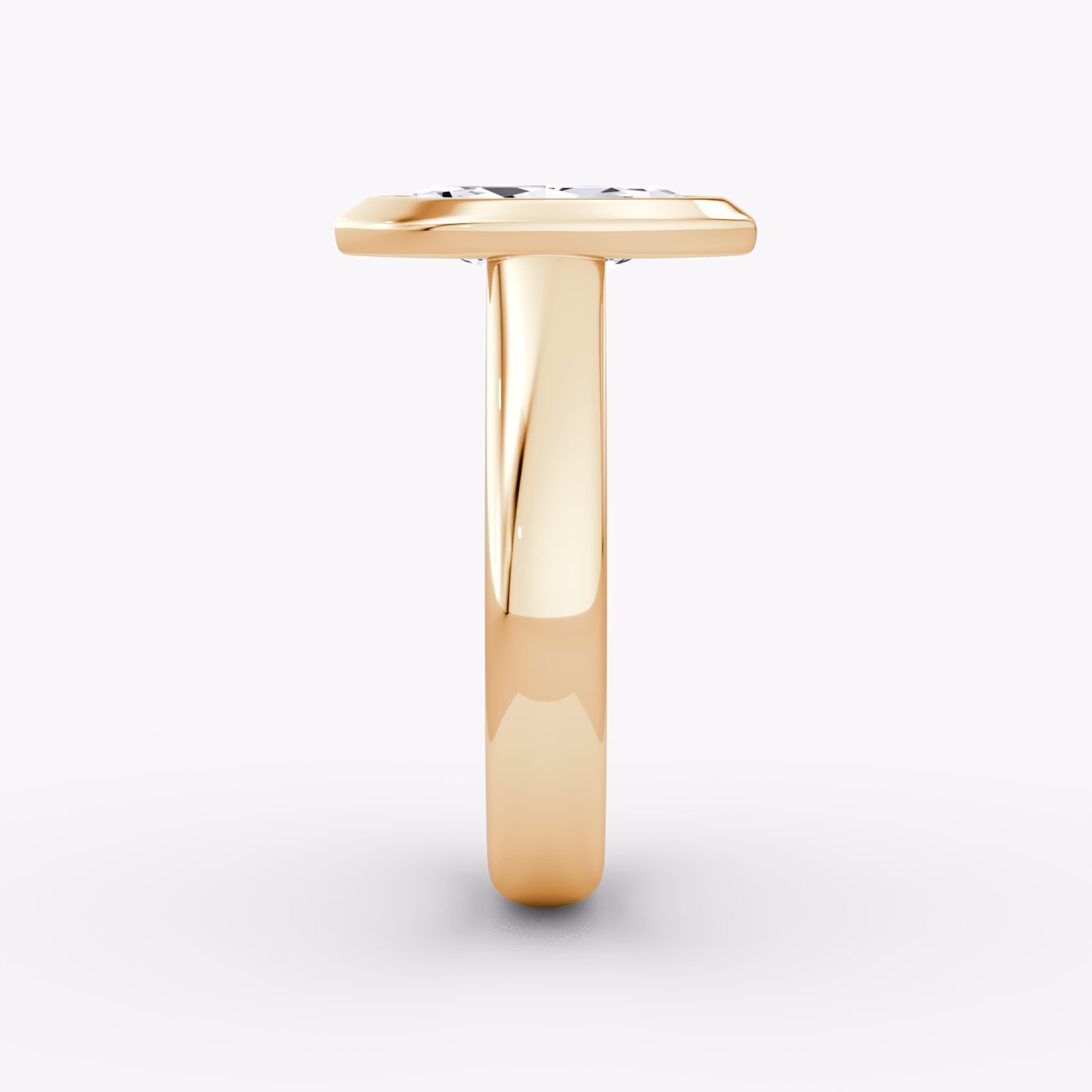 The Sculpture Bezel | Marquise | 14k | Rose Gold | bandAccent: Plain | diamondOrientation: vertical | caratWeight: other