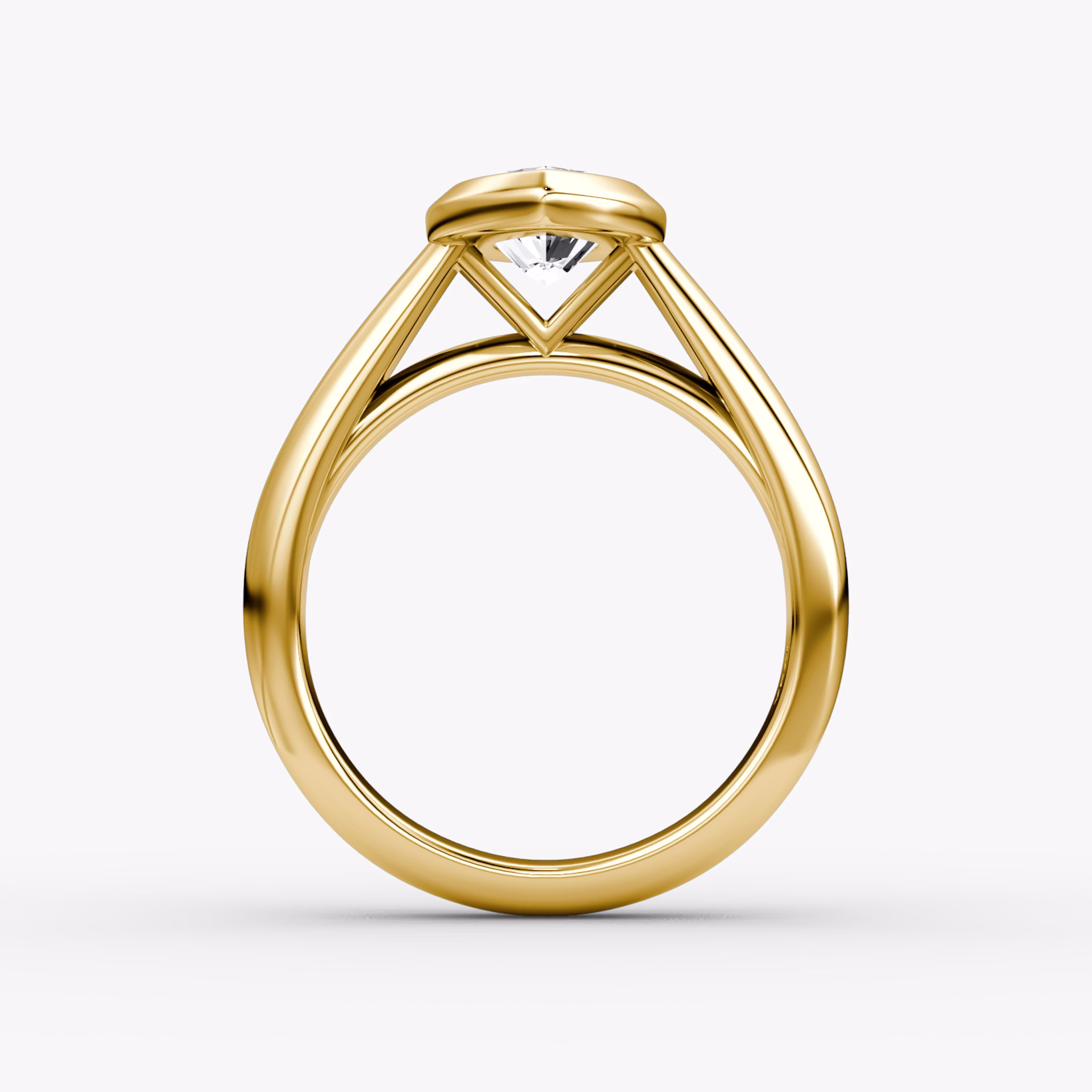 The Sculpture Bezel | Marquise | 18k | Yellow Gold | bandAccent: Plain | diamondOrientation: vertical | caratWeight: other