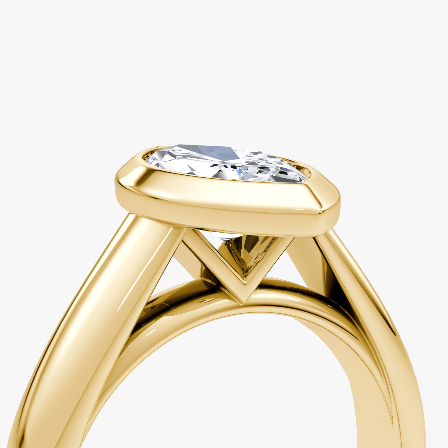 Anillo de compromiso Sculpture Bezel | Marquise | 18k | Oro amarillo | bandAccent: Simple | diamondOrientation: vertical | caratWeight: other