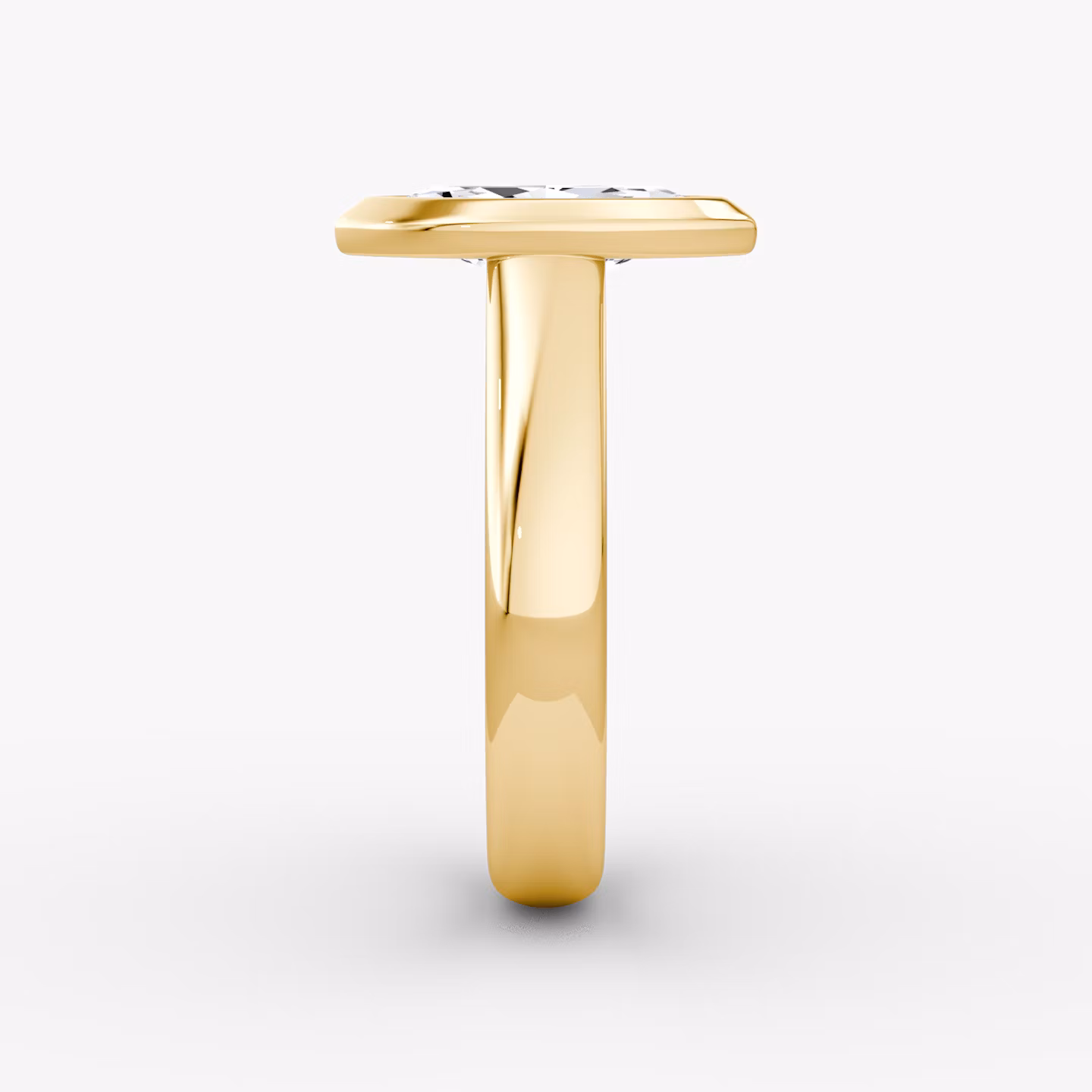 The Sculpture Bezel | Marquise | 18k | Yellow Gold | bandAccent: Plain | diamondOrientation: vertical | caratWeight: other