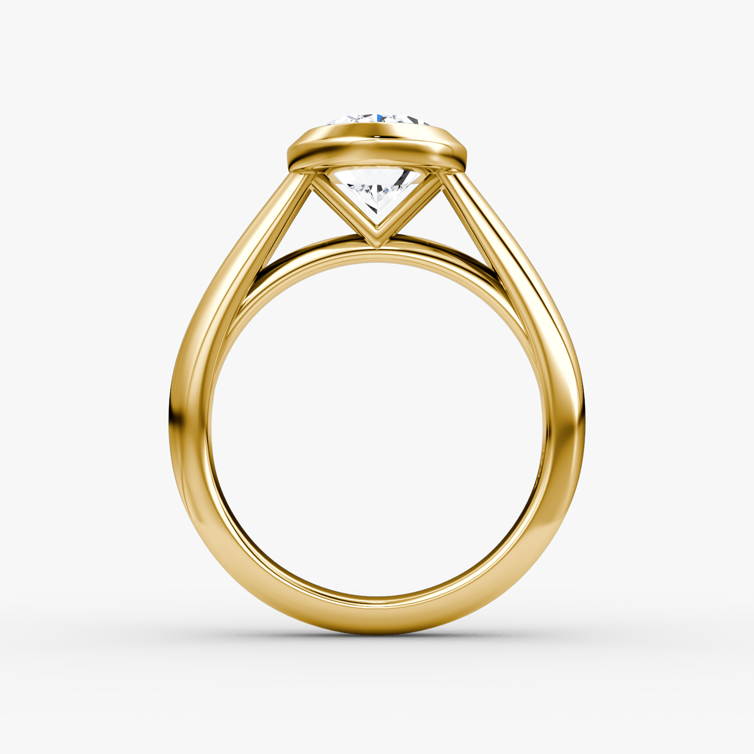 The Sculpture Bezel | Oval | 18k | Yellow Gold | bandAccent: Plain | diamondOrientation: vertical | caratWeight: other