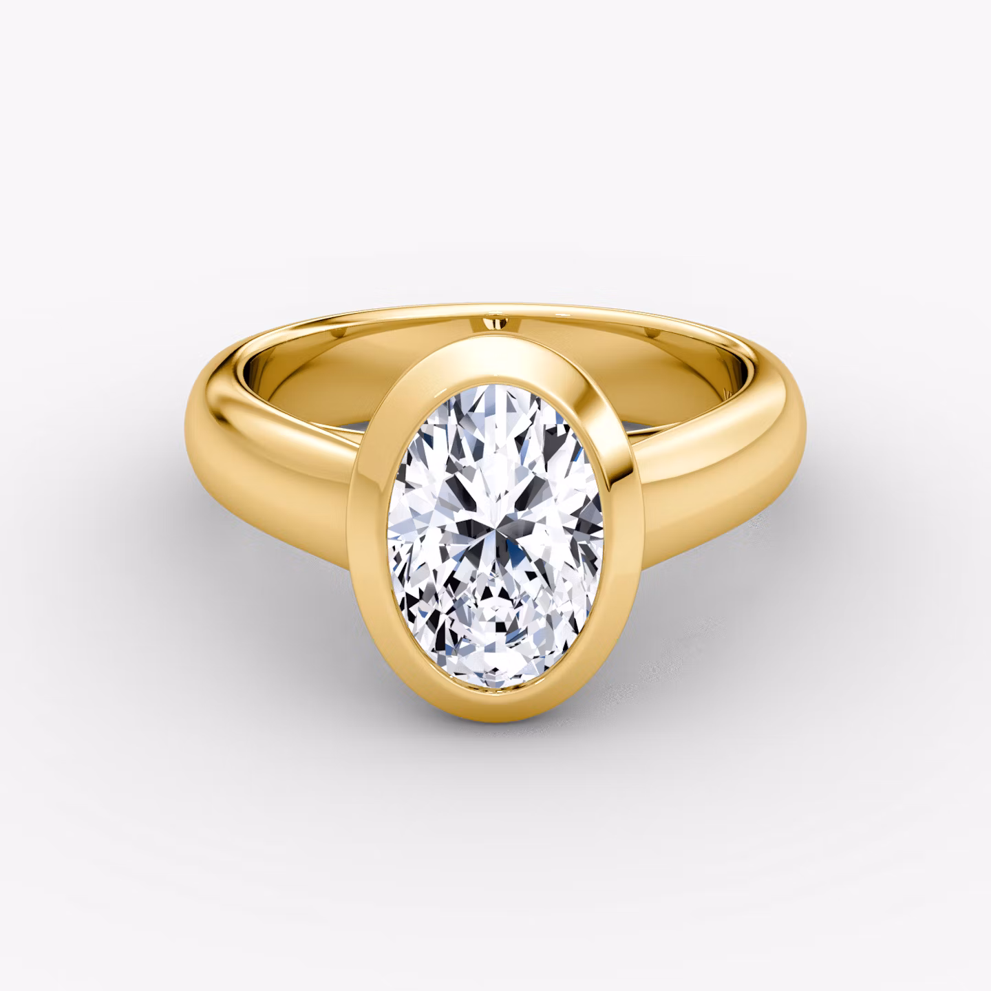 The Sculpture Bezel Oval | Yellow Gold