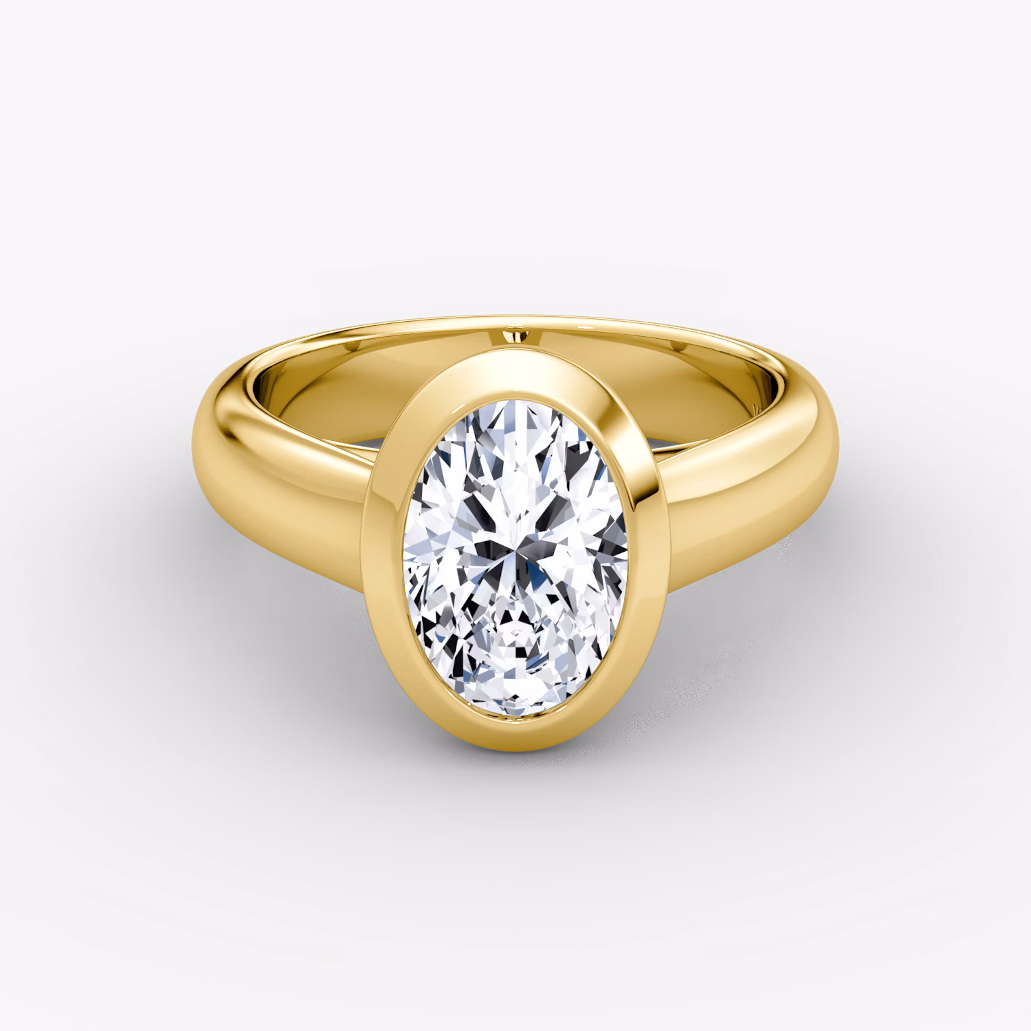 The Sculpture Bezel Oval | Yellow Gold