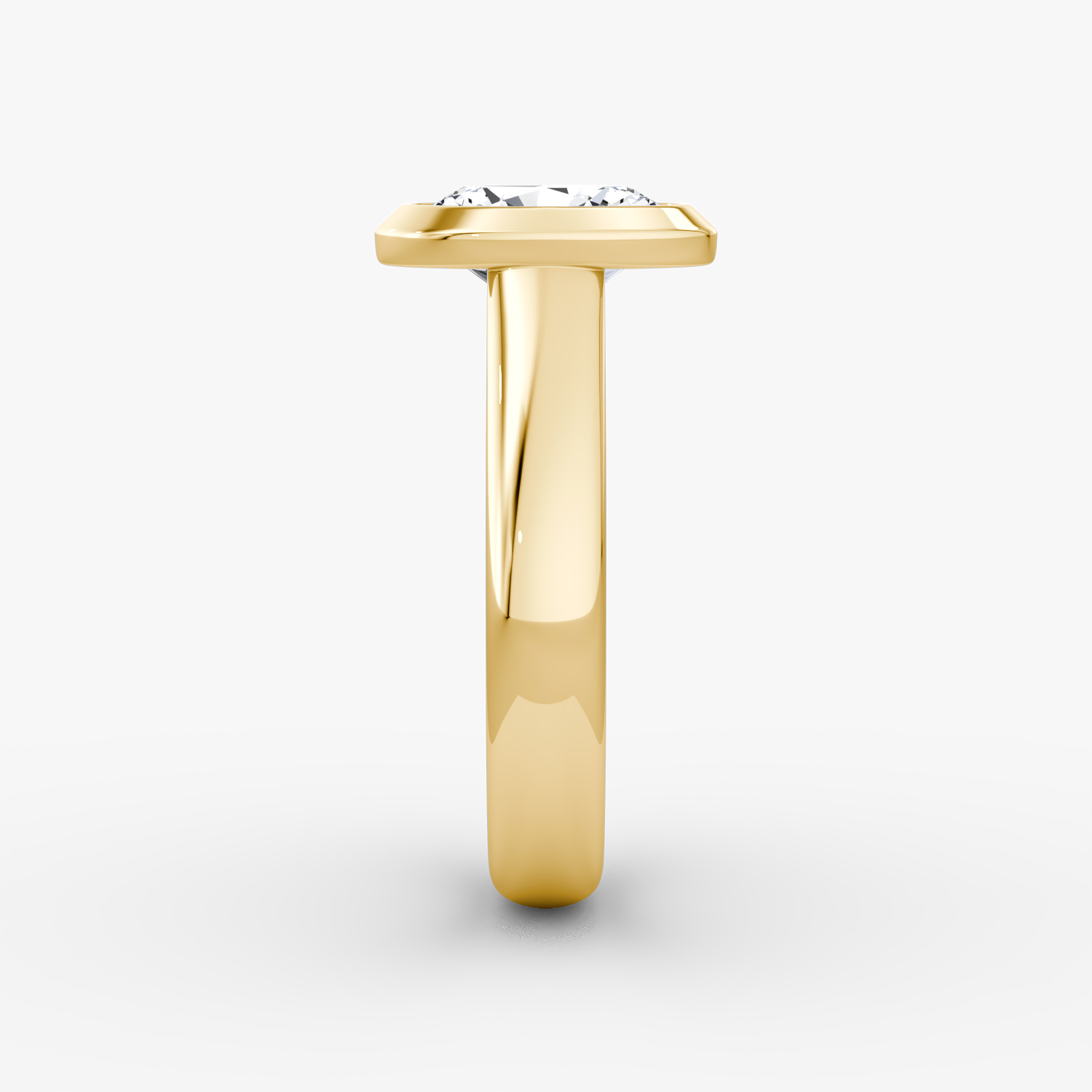 The Sculpture Bezel | Oval | 18k | Yellow Gold | bandAccent: Plain | diamondOrientation: vertical | caratWeight: other