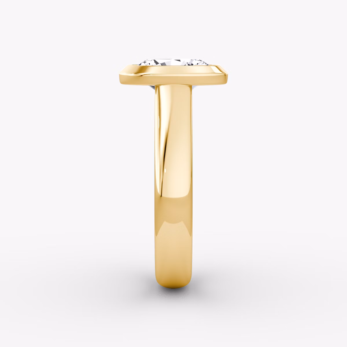 The Sculpture Bezel | Oval | 18k | Yellow Gold | bandAccent: Plain | diamondOrientation: vertical | caratWeight: other