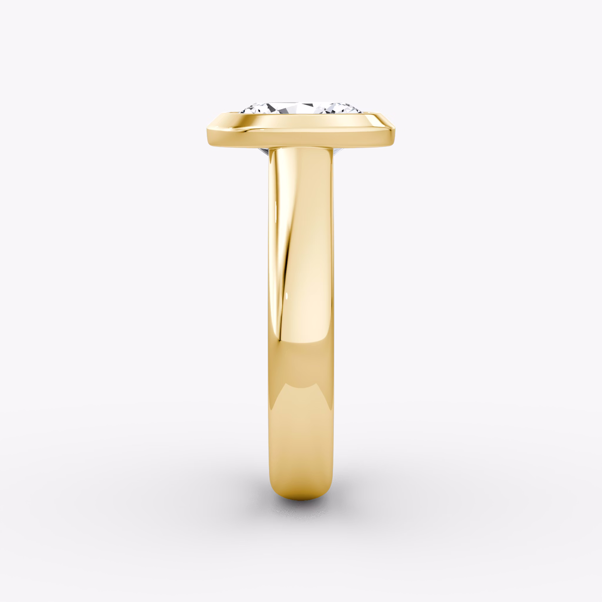 The Sculpture Bezel | Oval | 18k | Yellow Gold | bandAccent: Plain | diamondOrientation: vertical | caratWeight: other
