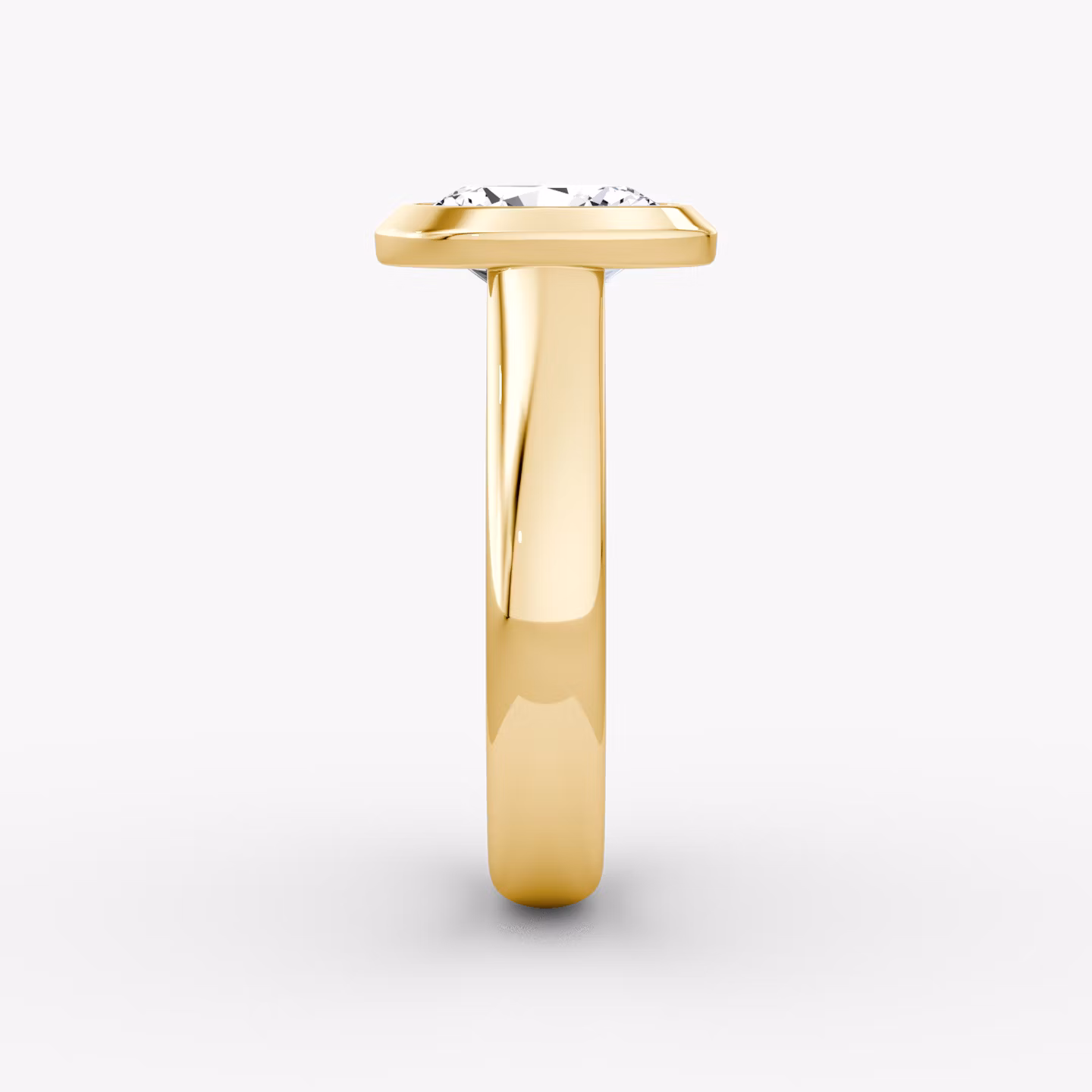 The Sculpture Bezel | Oval | 18k | Yellow Gold | bandAccent: Plain | diamondOrientation: vertical | caratWeight: other