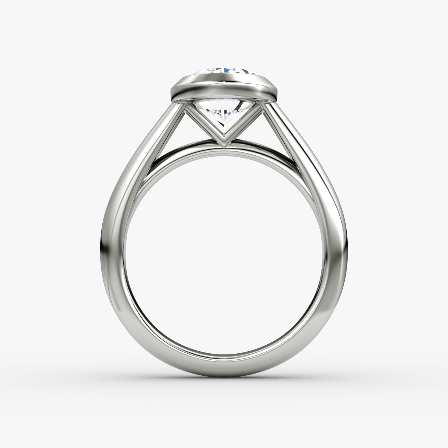 The Sculpture Bezel | Oval | Platinum | bandAccent: Plain | diamondOrientation: vertical | caratWeight: other