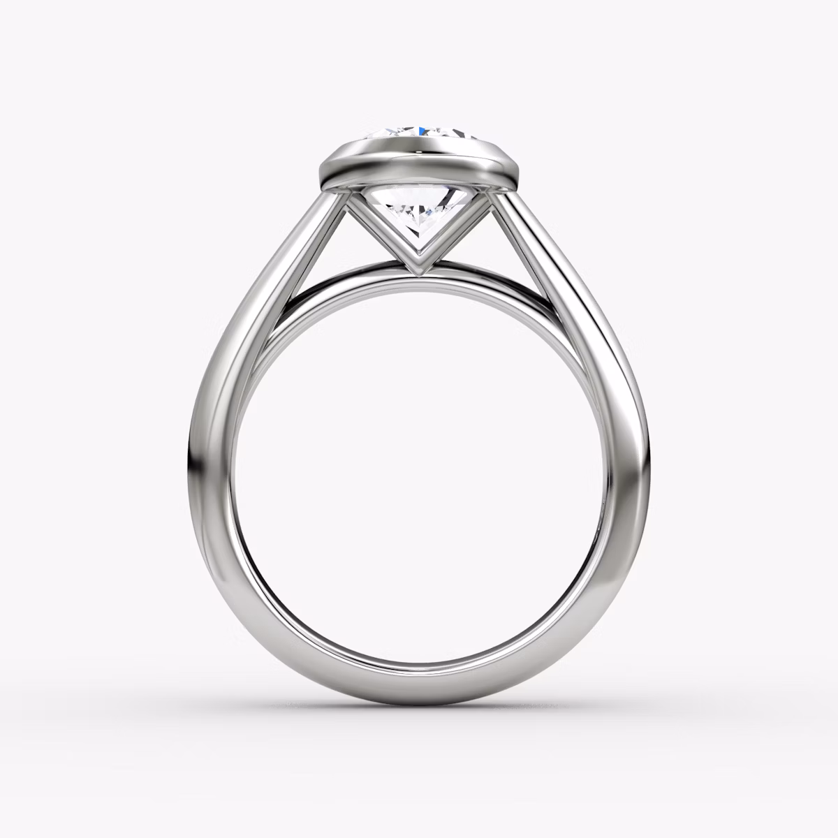The Sculpture Bezel | Oval | Platinum | bandAccent: Plain | diamondOrientation: vertical | caratWeight: other