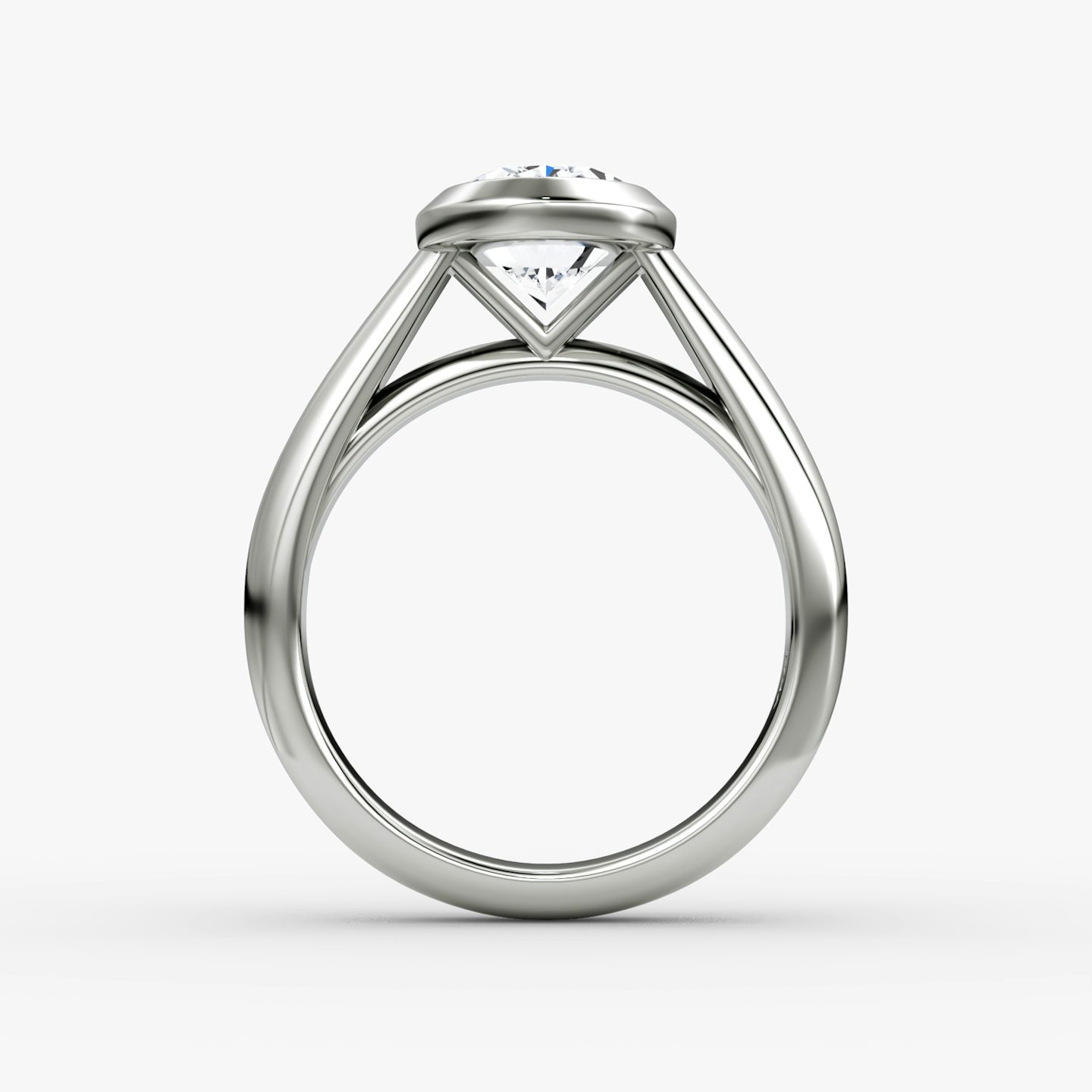 The Sculpture Bezel | Oval | Platinum | bandAccent: Plain | diamondOrientation: vertical | caratWeight: other