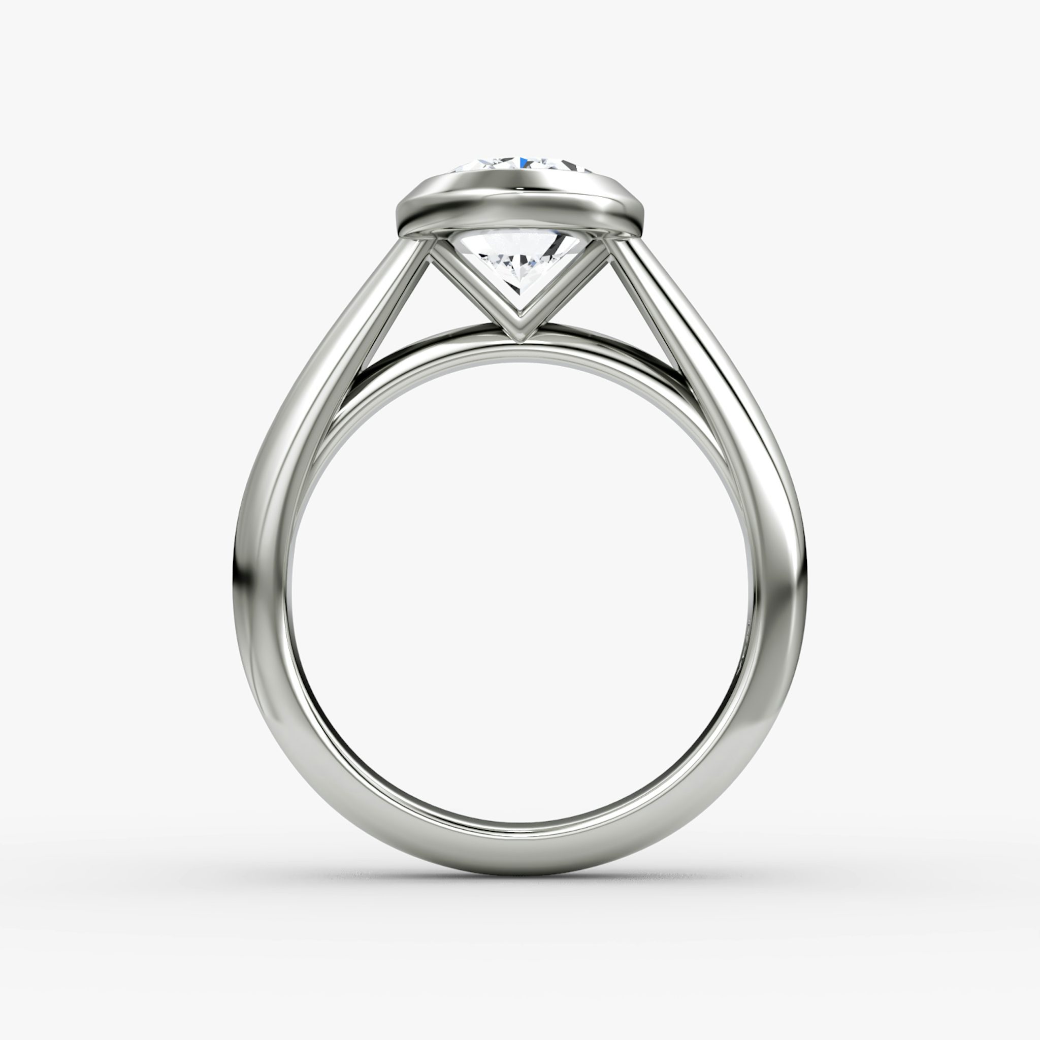 The Sculpture Bezel | Oval | Platinum | bandAccent: Plain | diamondOrientation: vertical | caratWeight: other