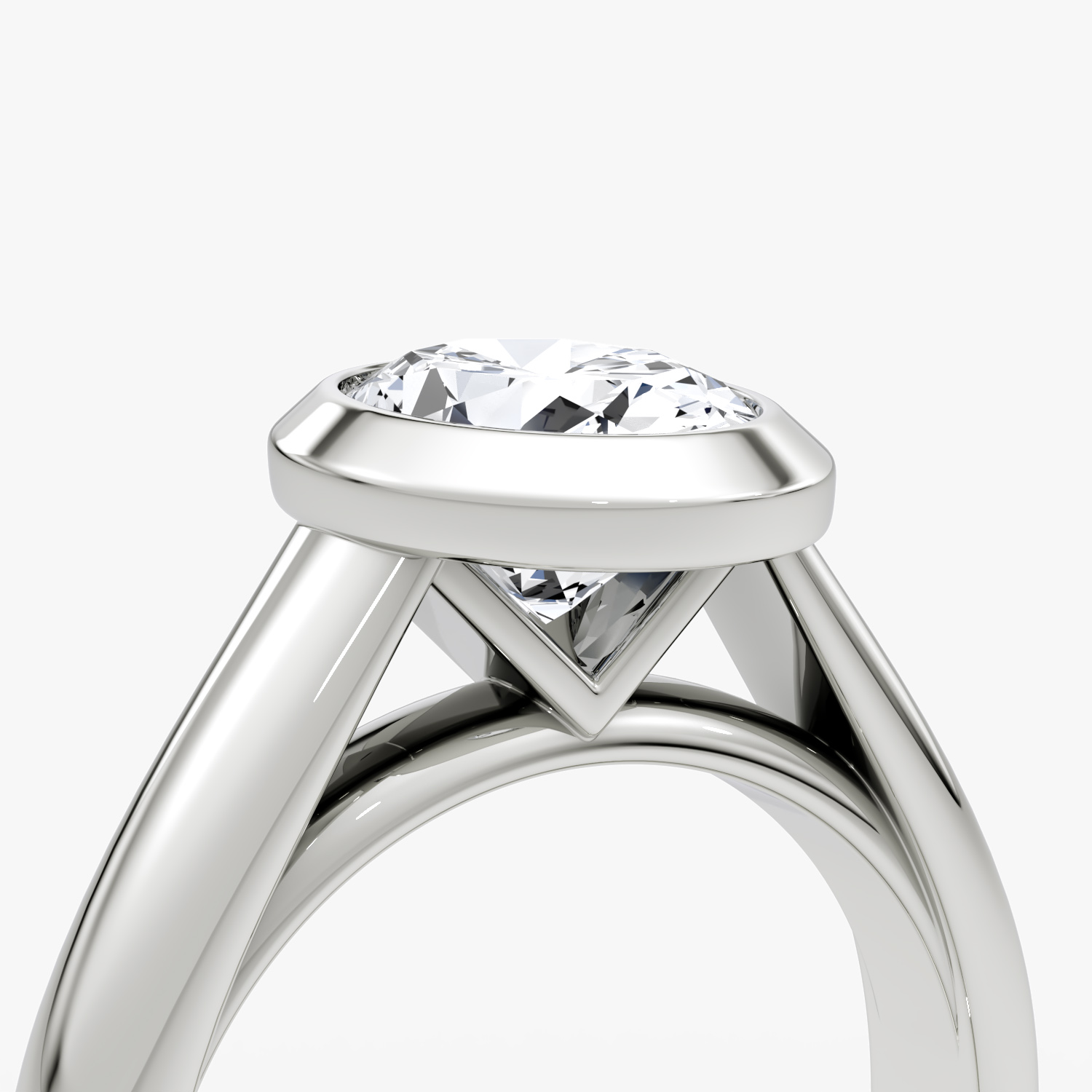 The Sculpture Bezel | Oval | Platinum | bandAccent: Plain | diamondOrientation: vertical | caratWeight: other
