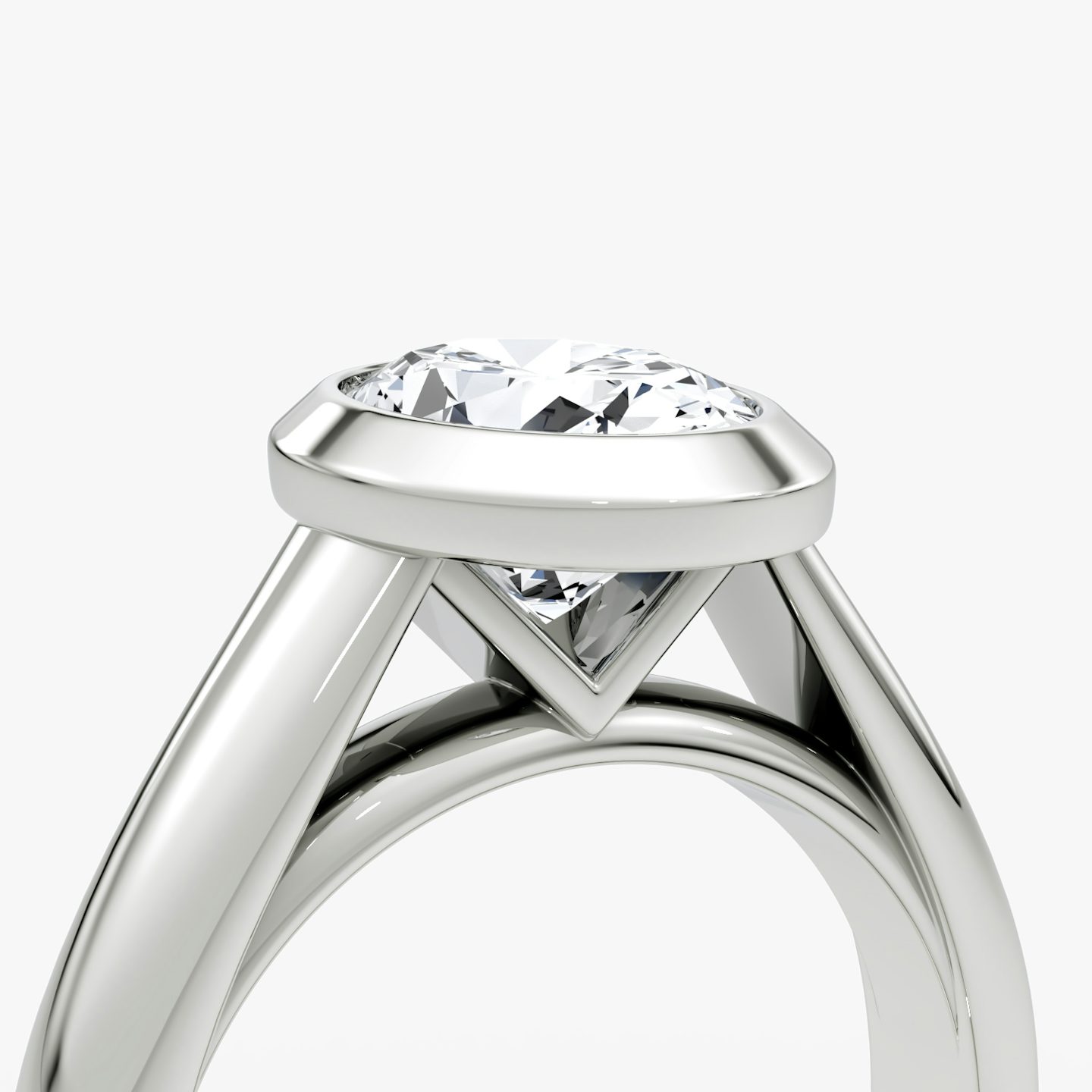 The Sculpture Bezel | Oval | Platinum | bandAccent: Plain | diamondOrientation: vertical | caratWeight: other
