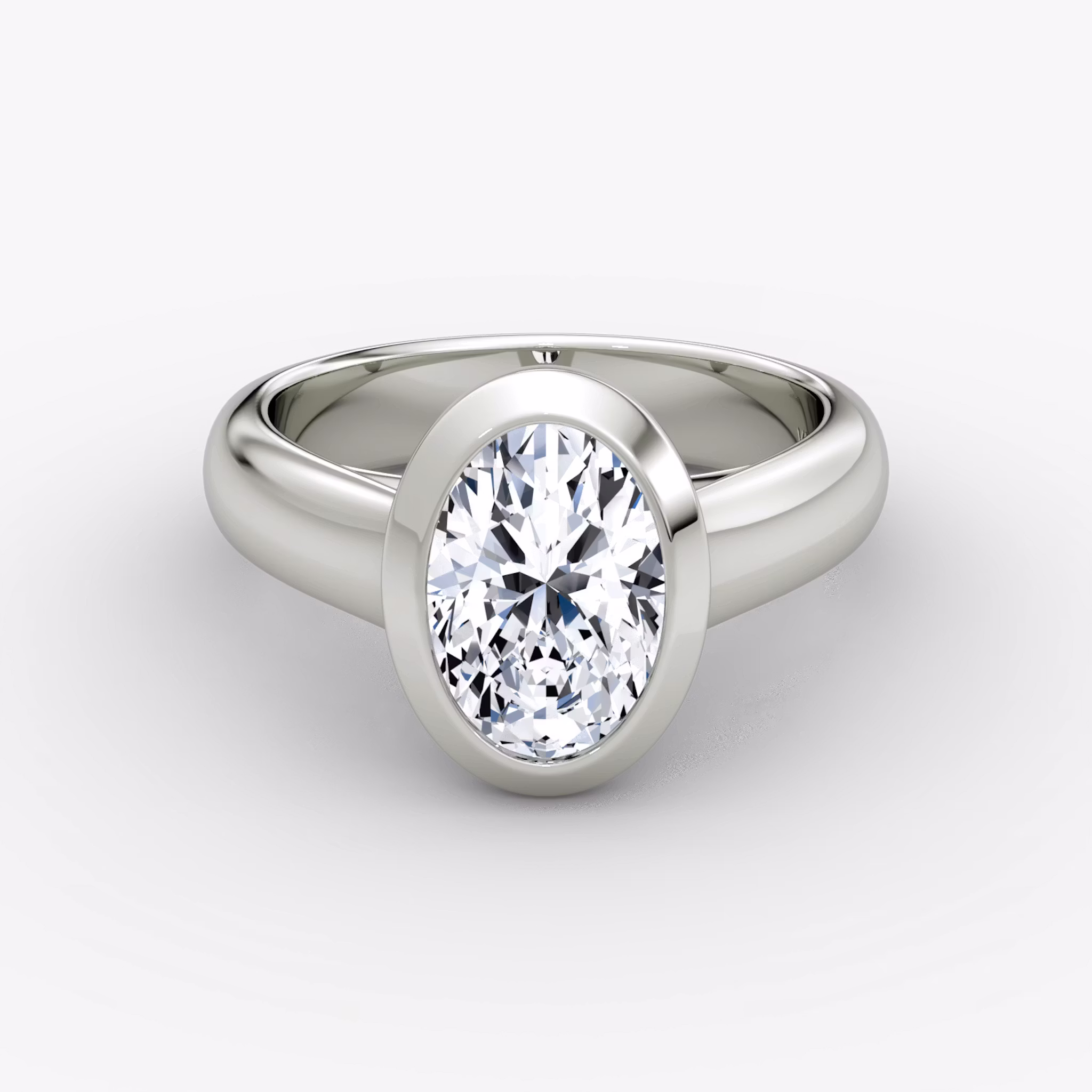The Sculpture Bezel Oval | Platinum