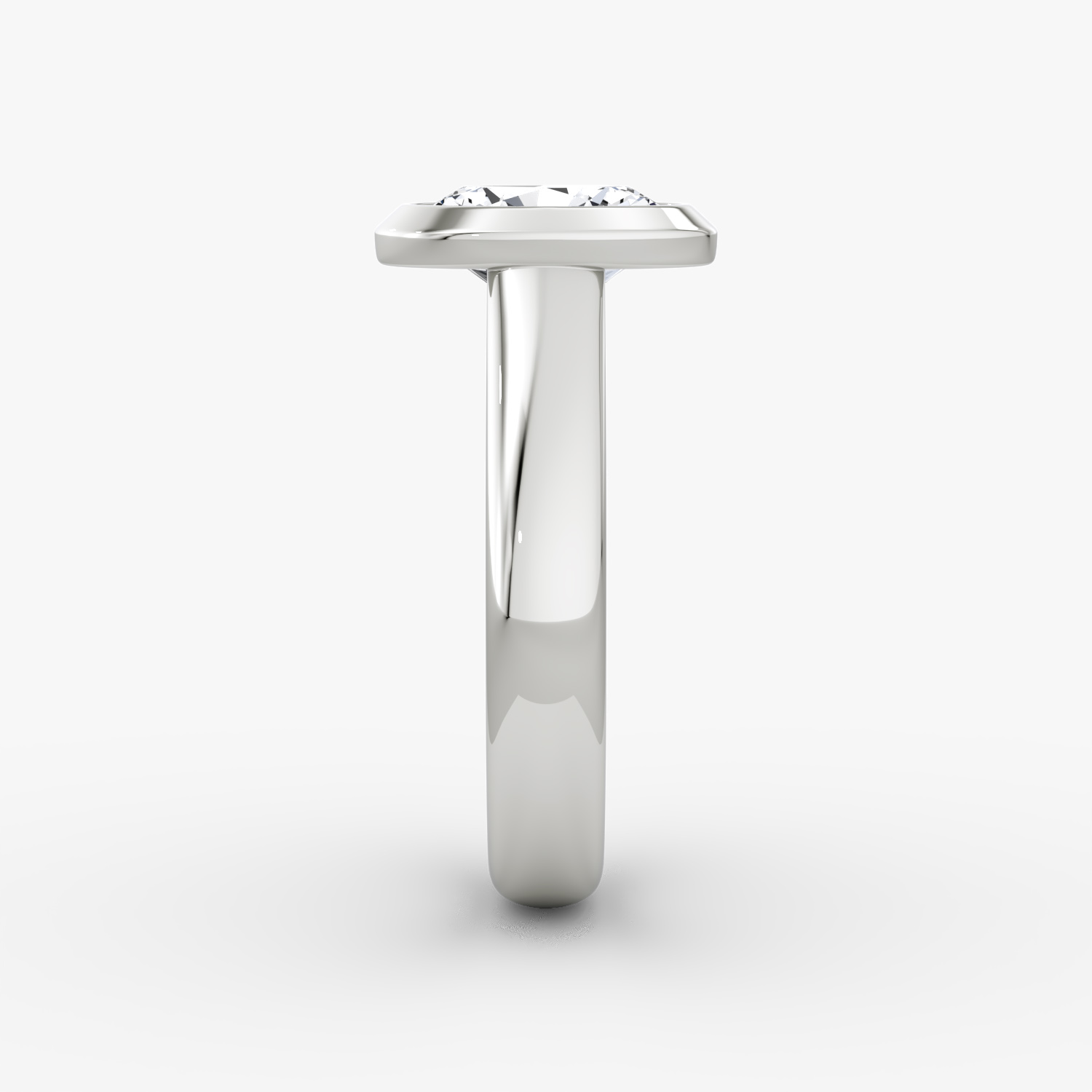 The Sculpture Bezel | Oval | Platinum | bandAccent: Plain | diamondOrientation: vertical | caratWeight: other