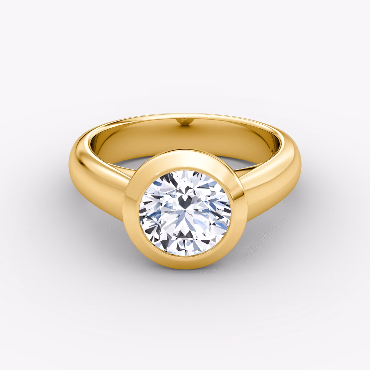 The Sculpture Bezel Round Brilliant | Yellow Gold