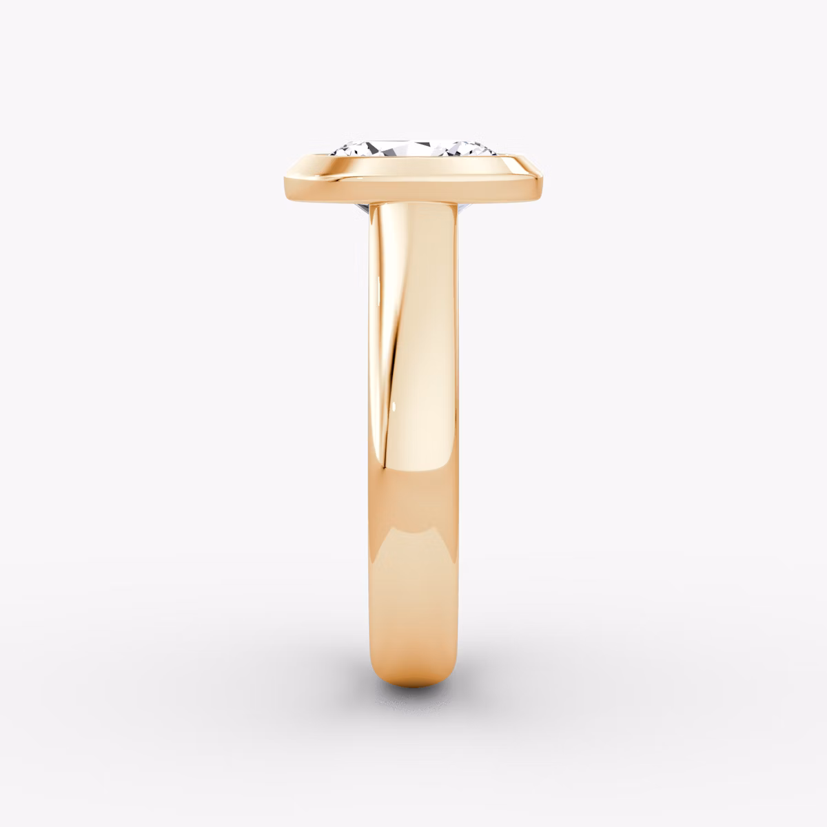 The Sculpture Bezel | Oval | 14k | Rose Gold | bandAccent: Plain | diamondOrientation: vertical | caratWeight: other