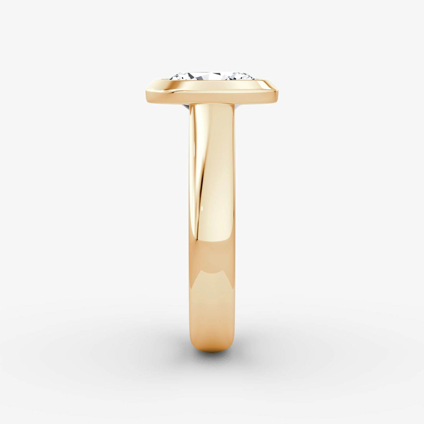 The Sculpture Bezel | Oval | 14k | Rose Gold | bandAccent: Plain | diamondOrientation: vertical | caratWeight: other