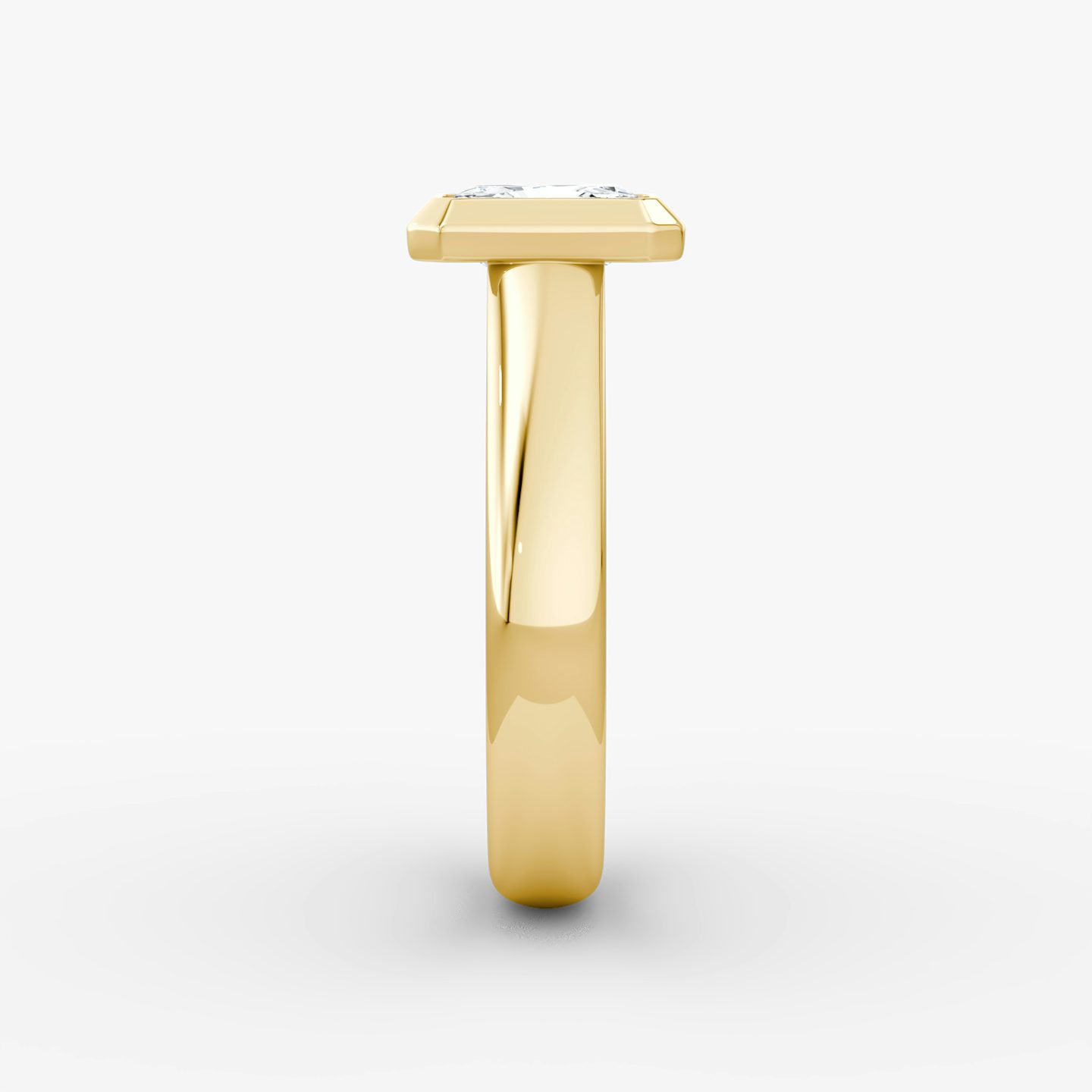 The Sculpture Bezel | Radiant | 18k | Yellow Gold | bandAccent: Plain | diamondOrientation: vertical | caratWeight: other