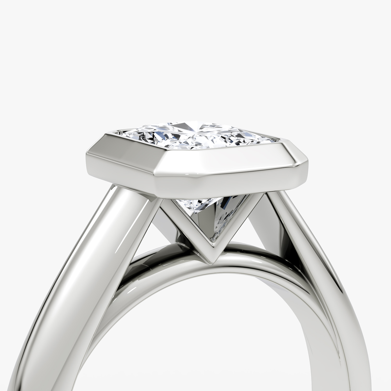 The Sculpture Bezel | Radiant | Platinum | bandAccent: Plain | diamondOrientation: vertical | caratWeight: other