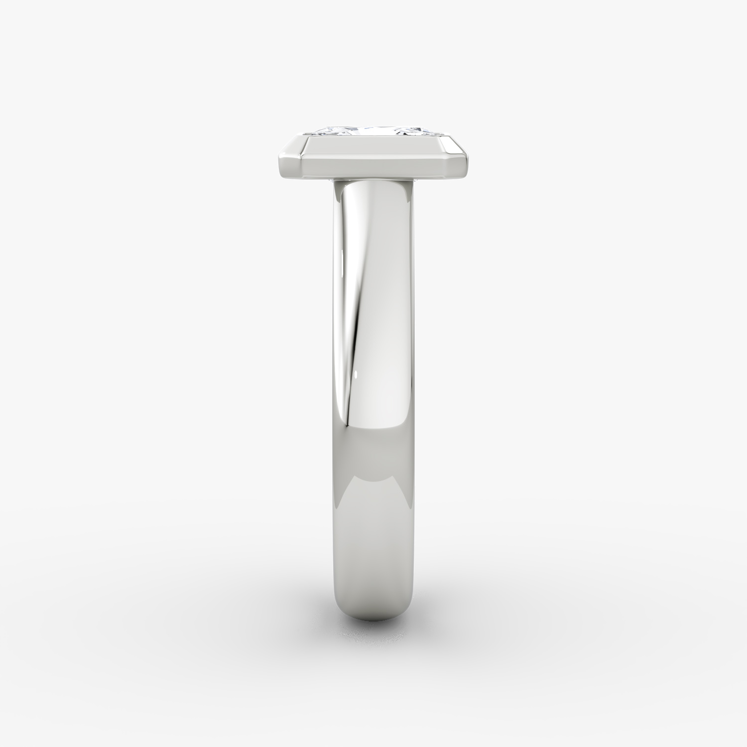 The Sculpture Bezel | Radiant | Platinum | bandAccent: Plain | diamondOrientation: vertical | caratWeight: other