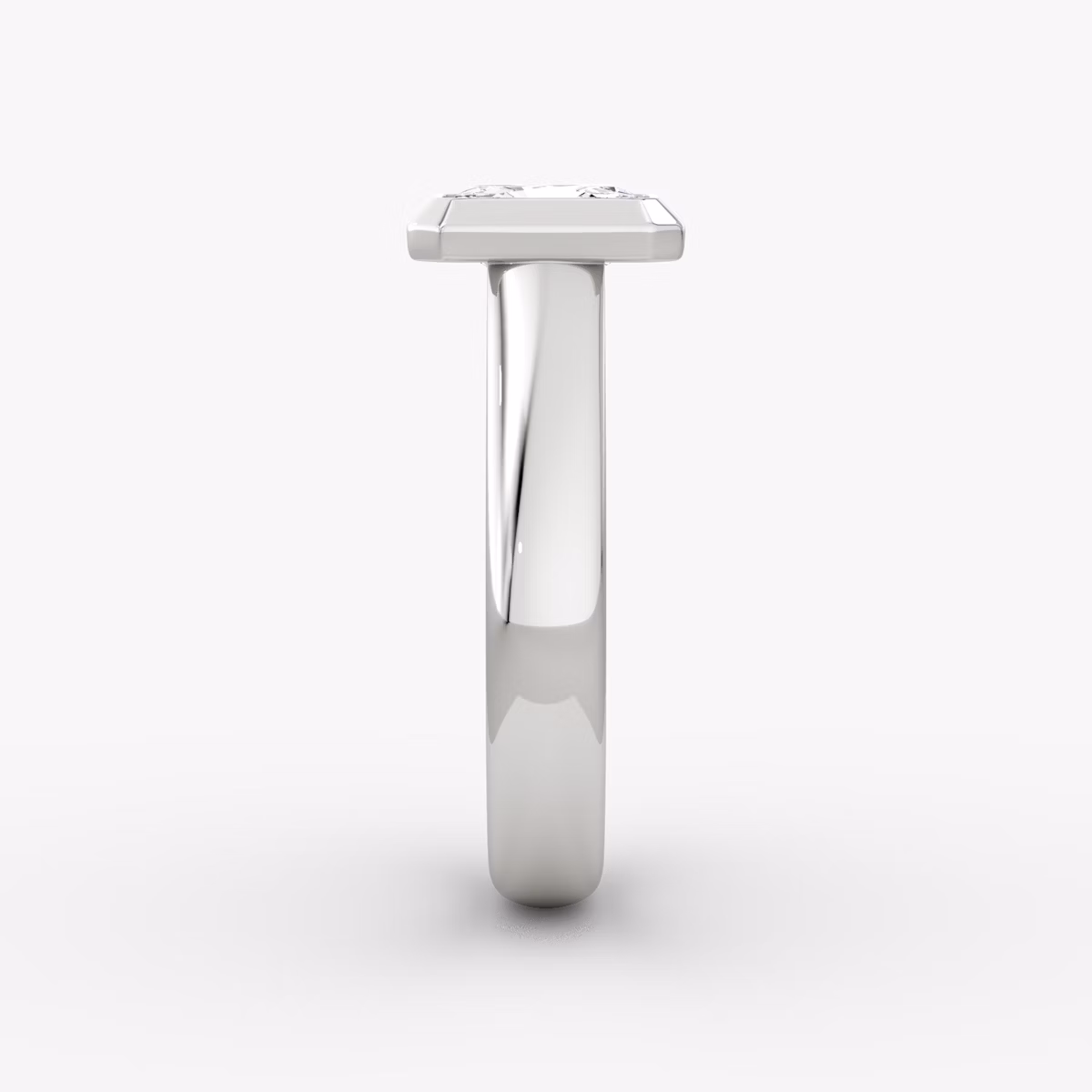 The Sculpture Bezel | Radiant | Platinum | bandAccent: Plain | diamondOrientation: vertical | caratWeight: other