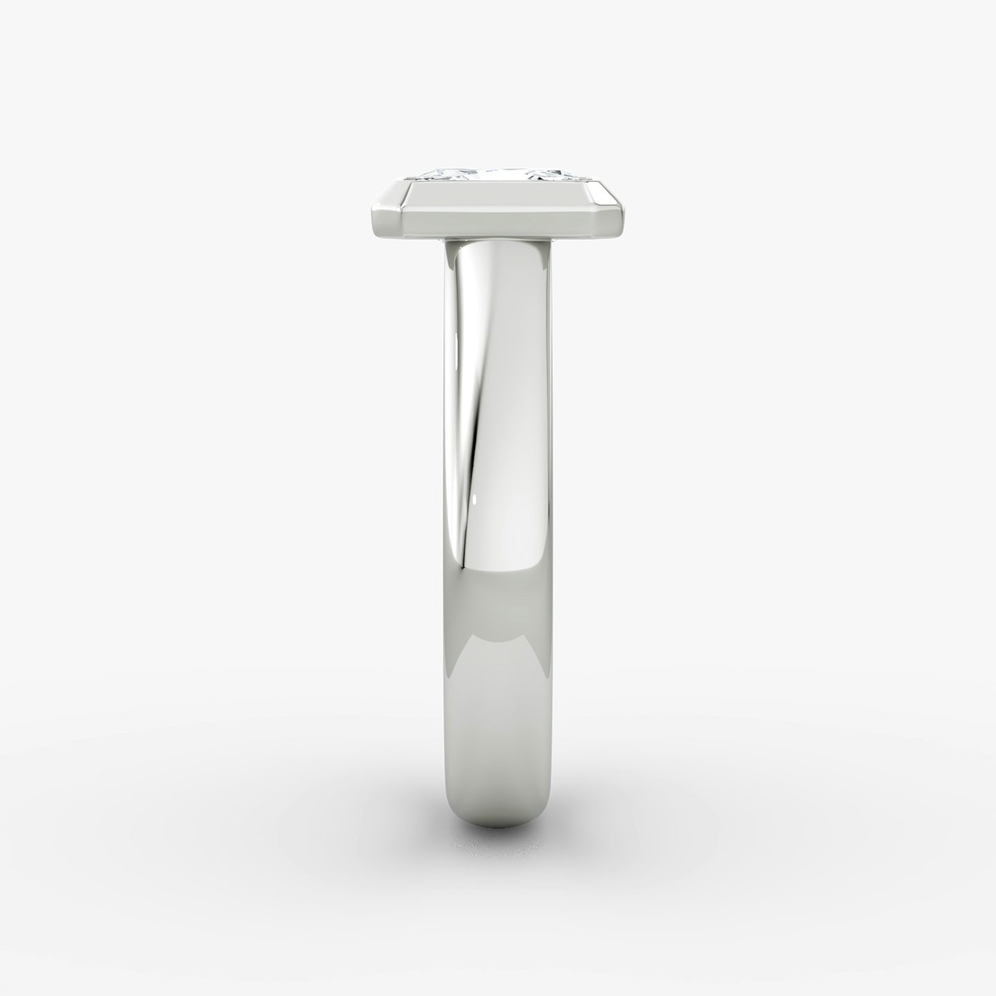 The Sculpture Bezel | Radiant | Platinum | bandAccent: Plain | diamondOrientation: vertical | caratWeight: other