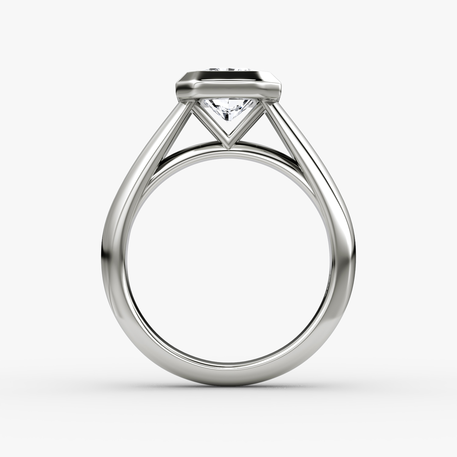 The Sculpture Bezel | Radiant | Platinum | bandAccent: Plain | diamondOrientation: vertical | caratWeight: other