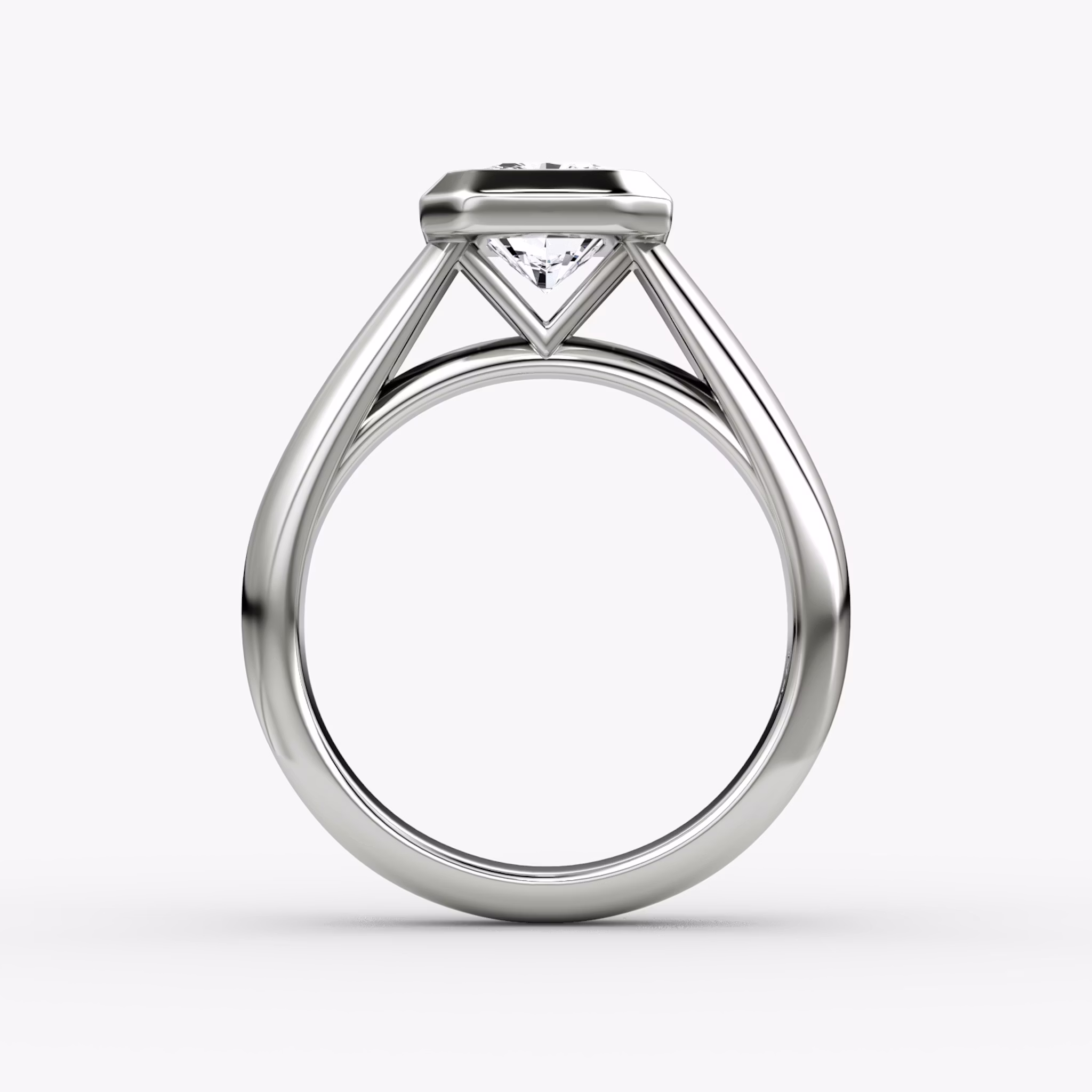 The Sculpture Bezel | Radiant | Platinum | bandAccent: Plain | diamondOrientation: vertical | caratWeight: other