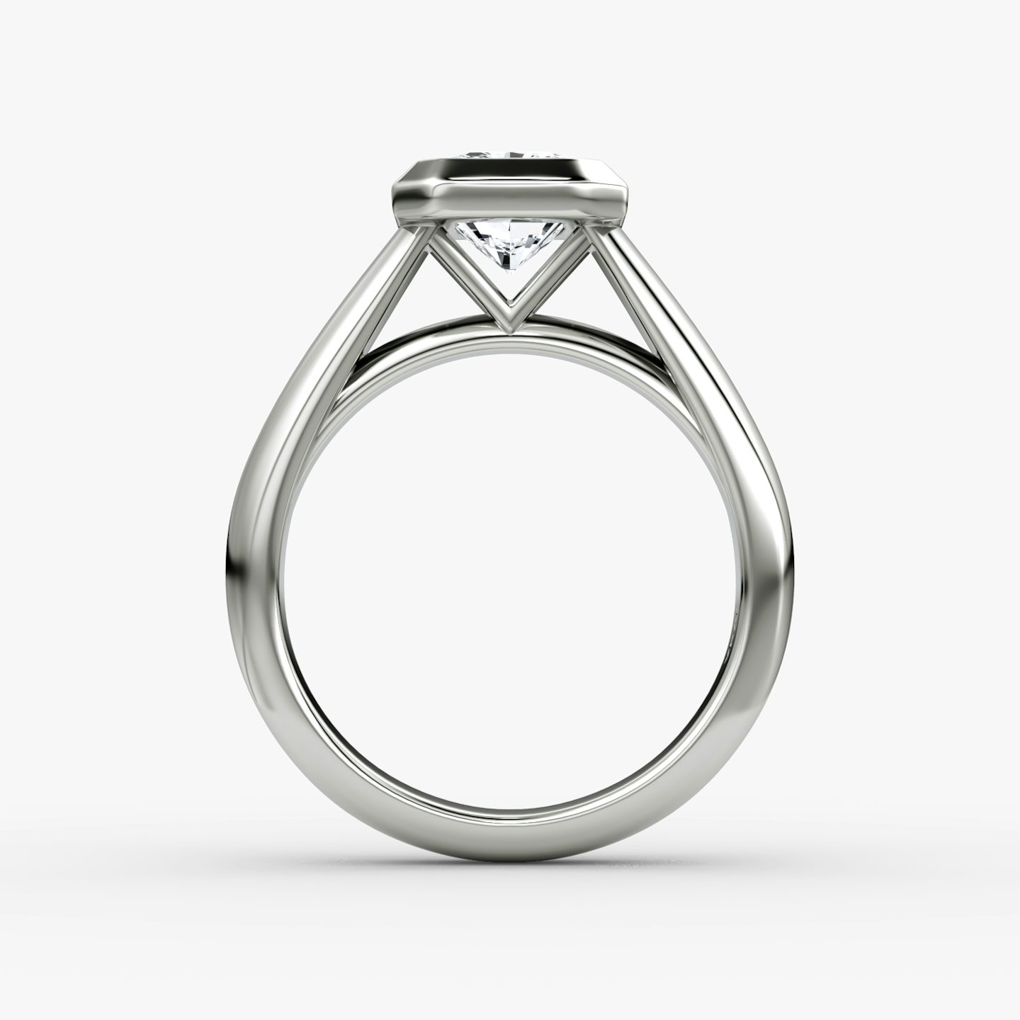 The Sculpture Bezel | Radiant | Platinum | bandAccent: Plain | diamondOrientation: vertical | caratWeight: other