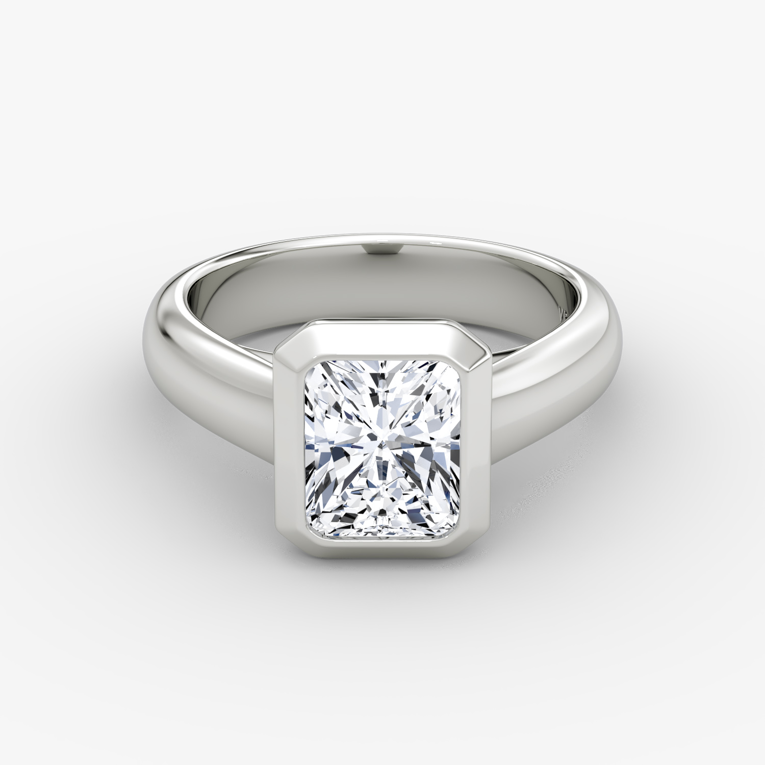 The Sculpture Bezel | Radiant | Platinum | bandAccent: Plain | diamondOrientation: vertical | caratWeight: other