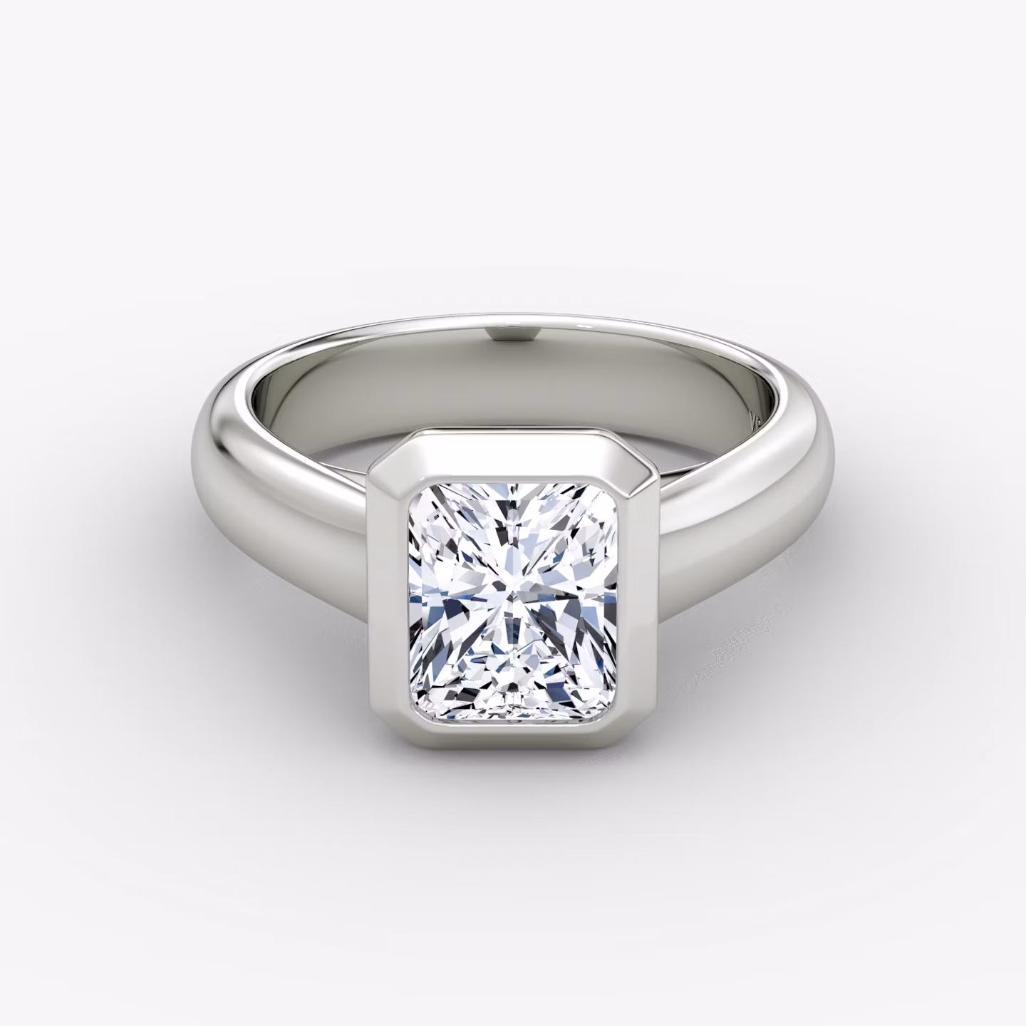 The Sculpture Bezel Radiant | Platinum