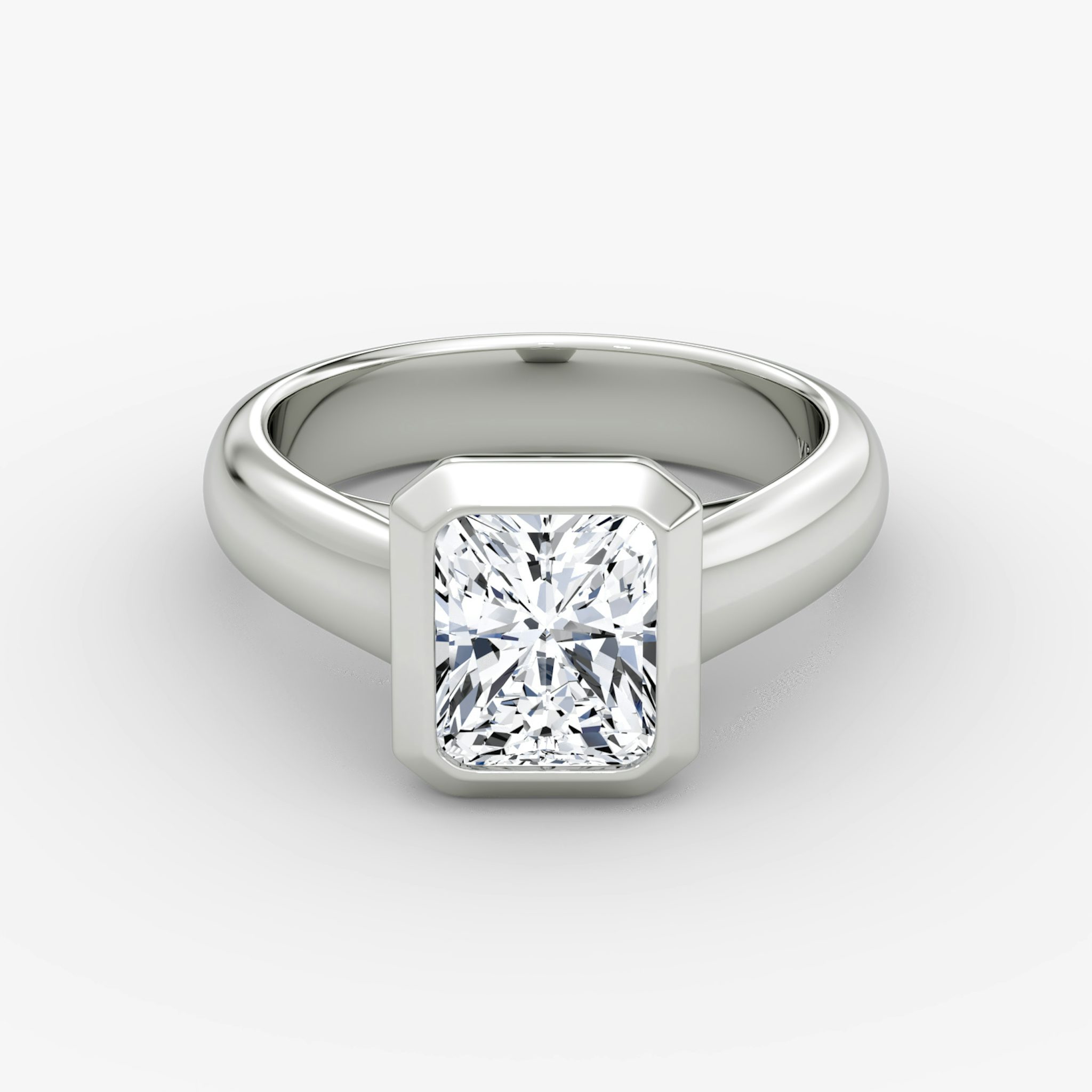 The Sculpture Bezel | Radiant | Platinum | bandAccent: Plain | diamondOrientation: vertical | caratWeight: other
