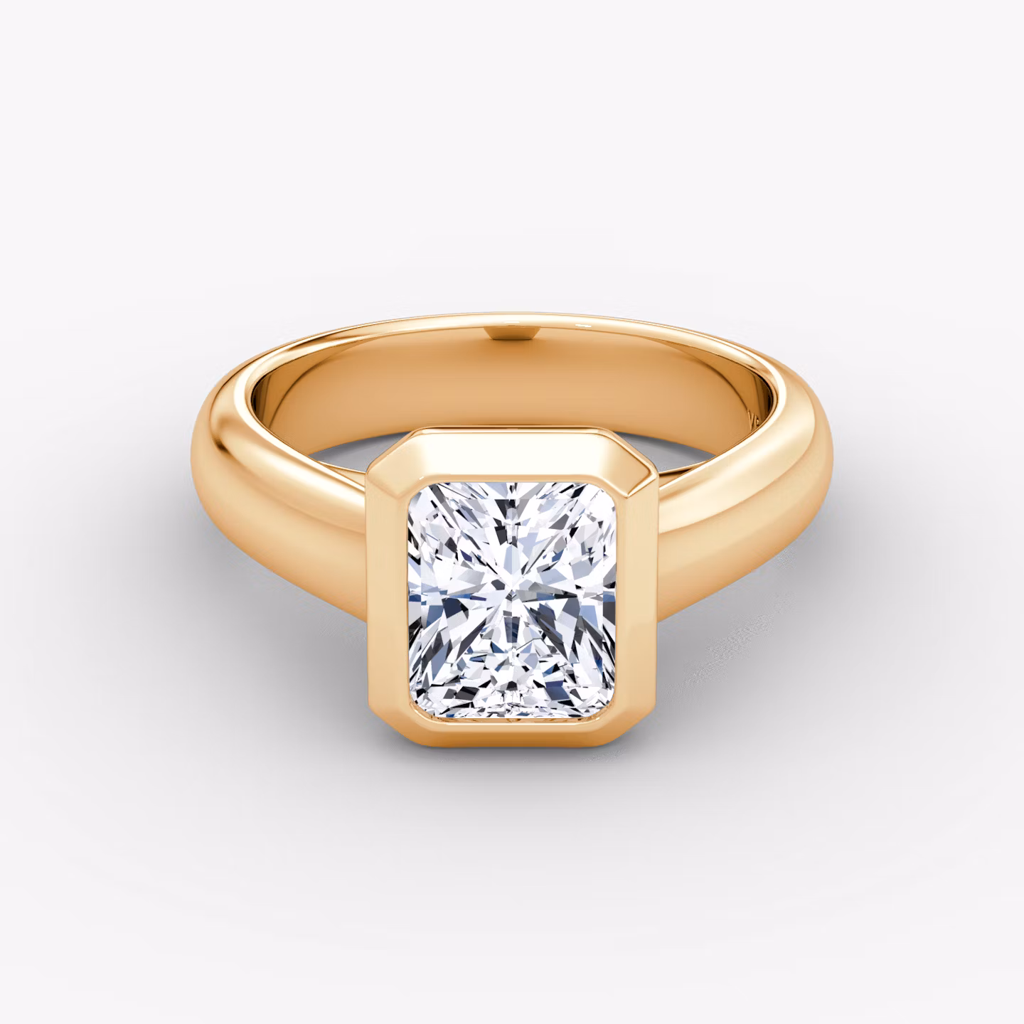 The Sculpture Bezel Radiant | Rose Gold