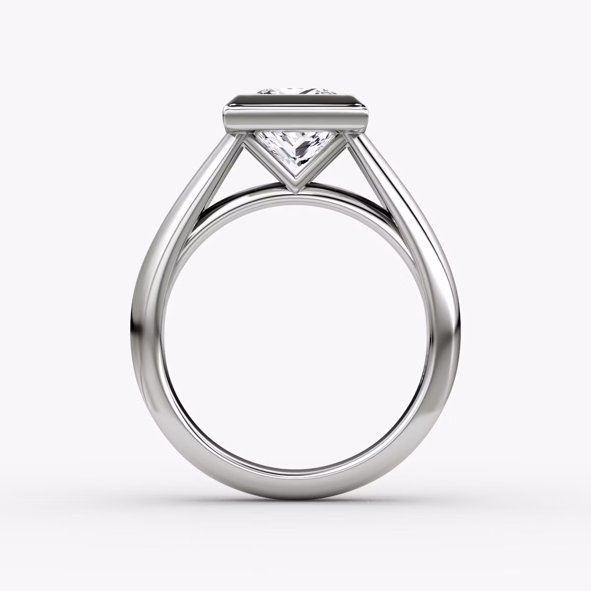 The Sculpture Bezel | Princess | Platinum | bandAccent: Plain | diamondOrientation: vertical | caratWeight: other