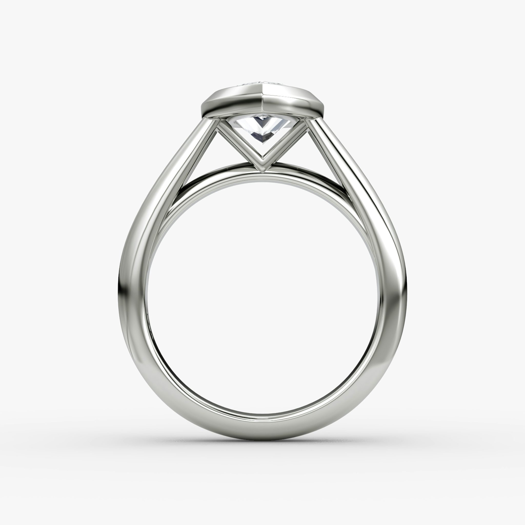 The Sculpture Bezel | Pear | Platinum | bandAccent: Plain | diamondOrientation: vertical | caratWeight: other