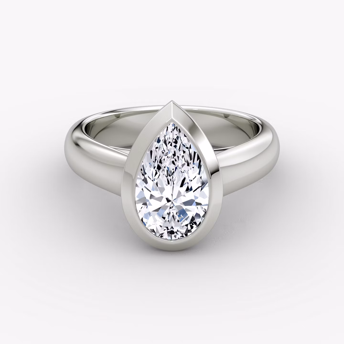 The Sculpture Bezel Pear | Platinum