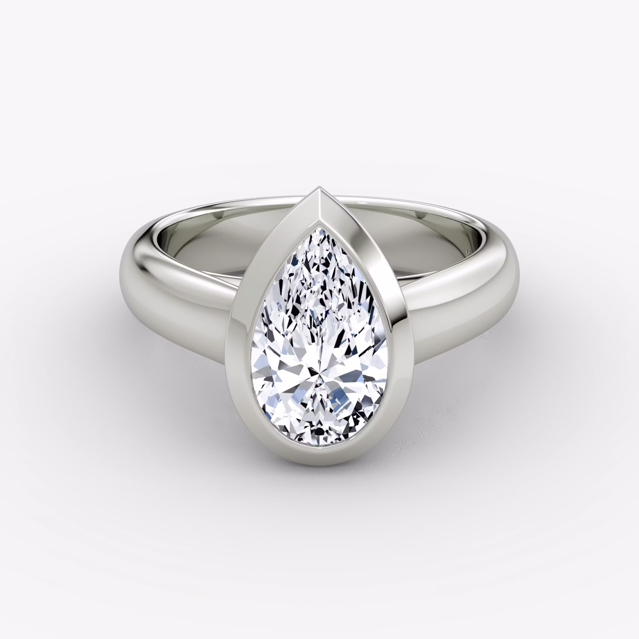 The Sculpture Bezel Pear | Platinum