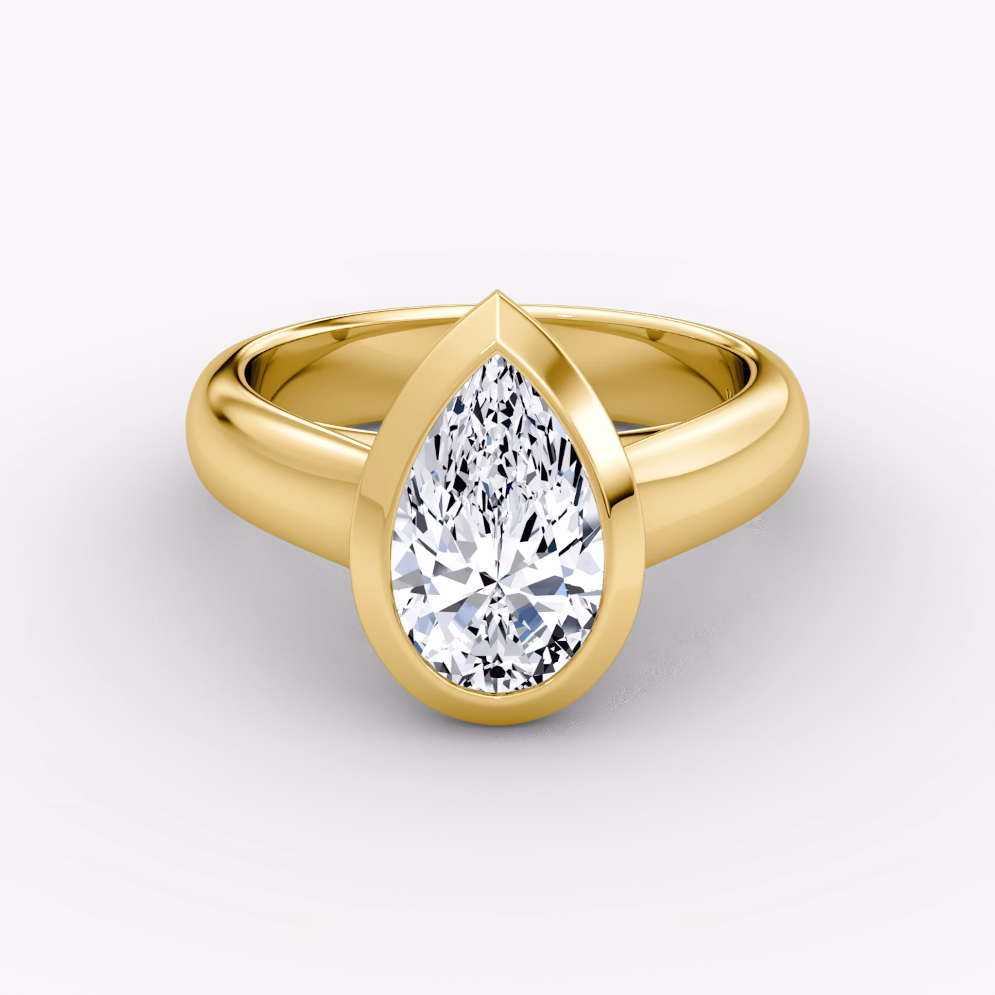 The Sculpture Bezel Pear | Yellow Gold