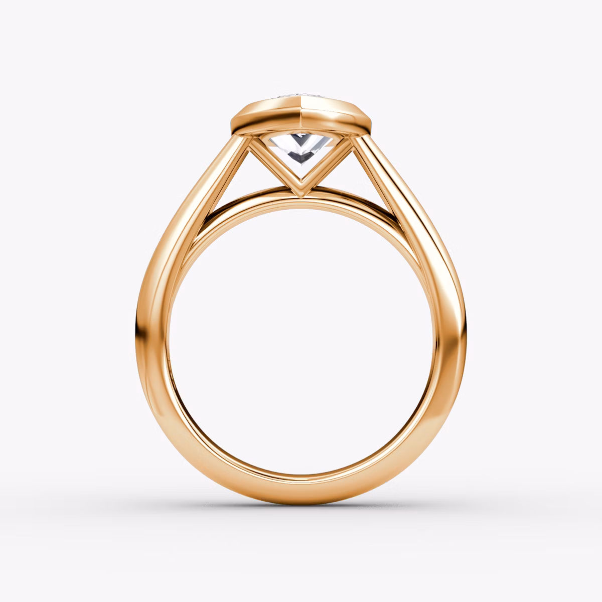 The Sculpture Bezel | Pear | 14k | Rose Gold | bandAccent: Plain | diamondOrientation: vertical | caratWeight: other