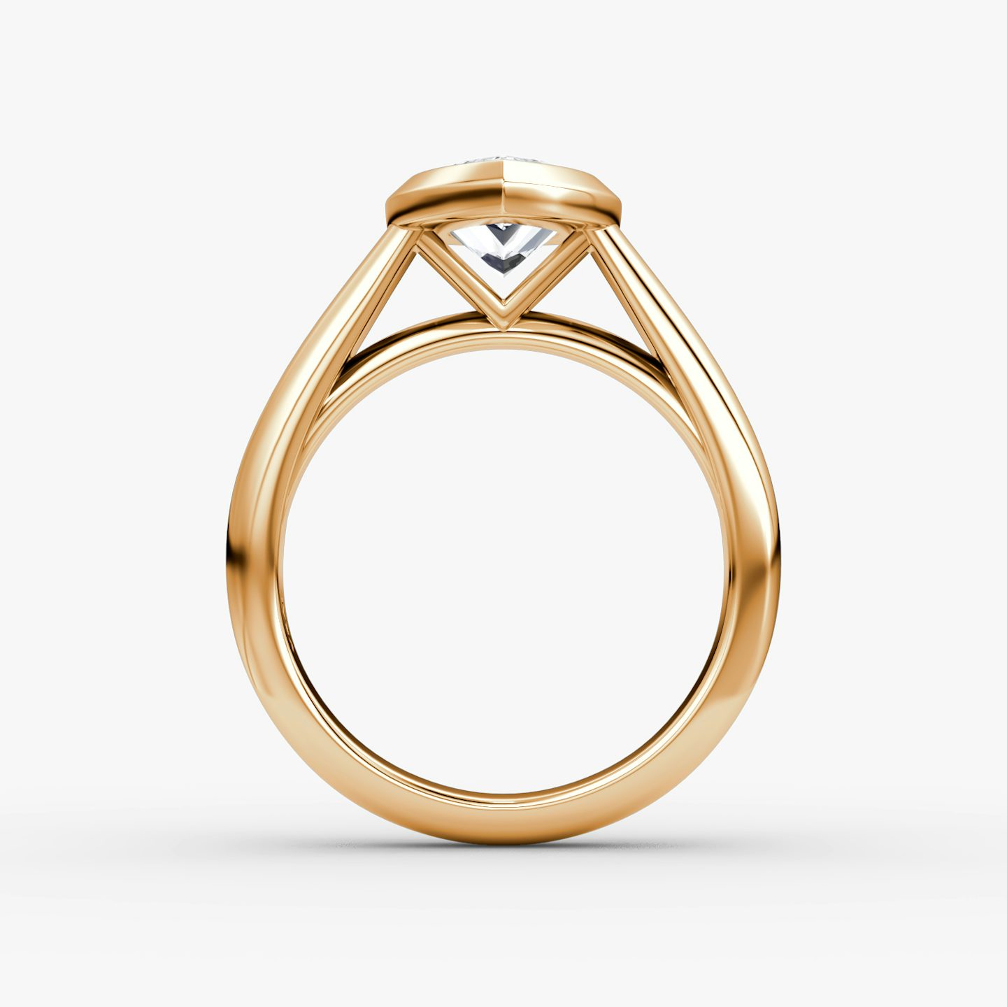 The Sculpture Bezel | Pear | 14k | Rose Gold | bandAccent: Plain | diamondOrientation: vertical | caratWeight: other
