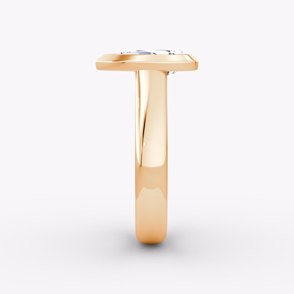 The Sculpture Bezel | Pear | 14k | Rose Gold | bandAccent: Plain | diamondOrientation: vertical | caratWeight: other